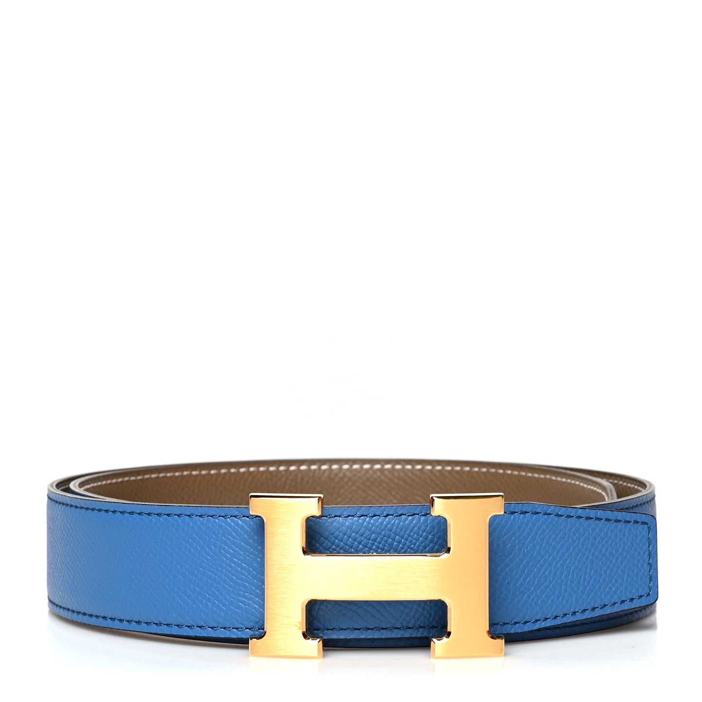 Epsom 32mm H Belt 80 Bleu Frida Etoupe