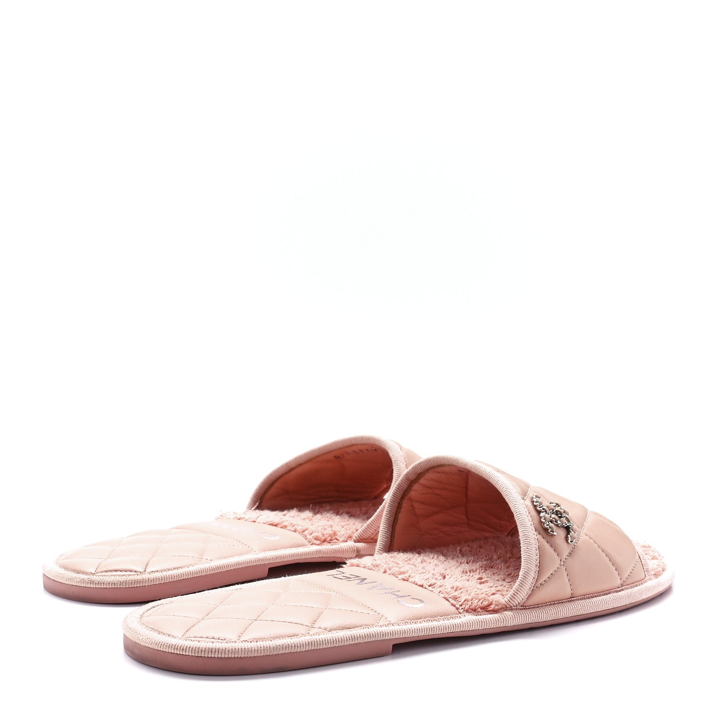 Lambskin CC Flat Mules S Light Pink