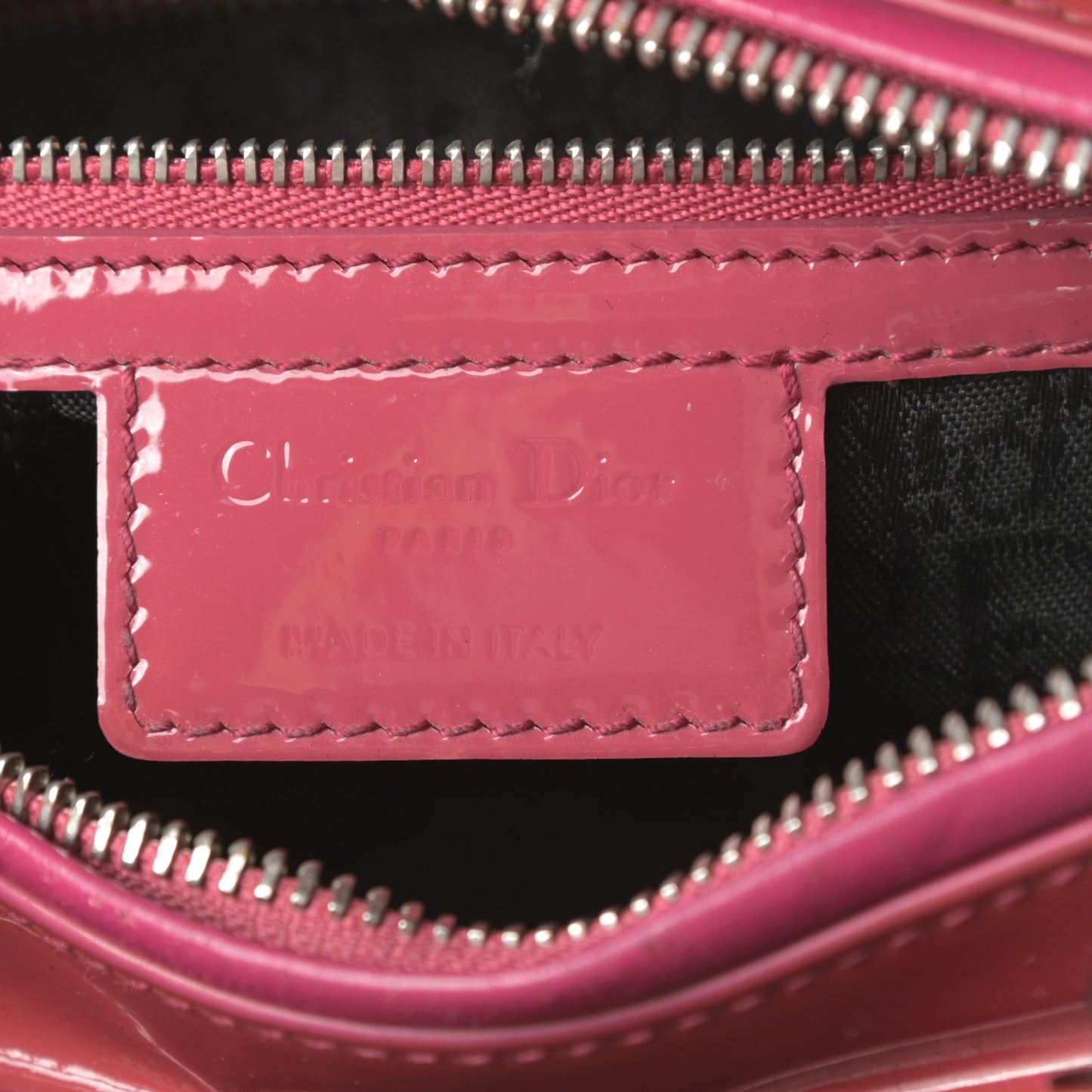 Patent Cannage Medium Lady Dior Dark Pink