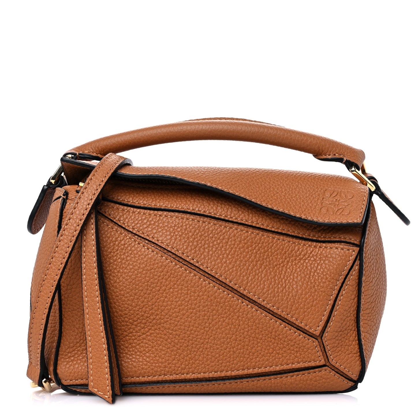 Calfskin Mini Puzzle Bag Light Caramel