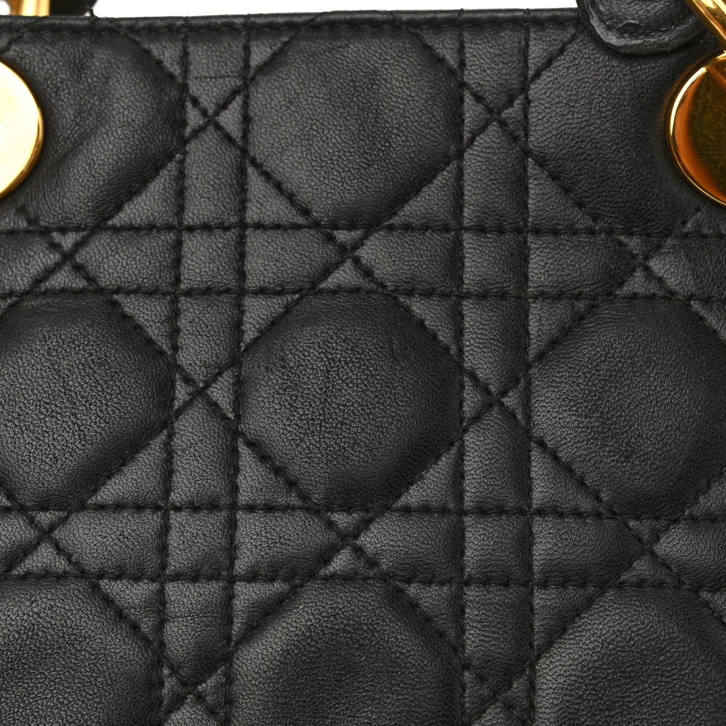 Lambskin Cannage Large Lady Dior Black