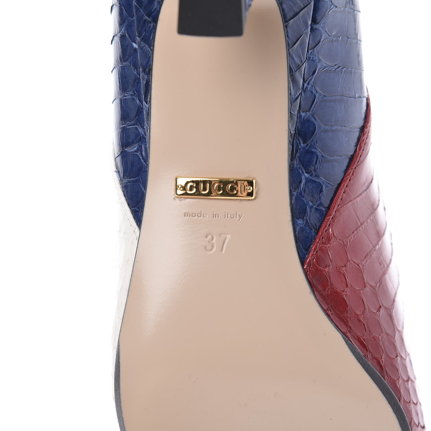 Snakeskin Crystal Double G Pumps 37 Multicolor