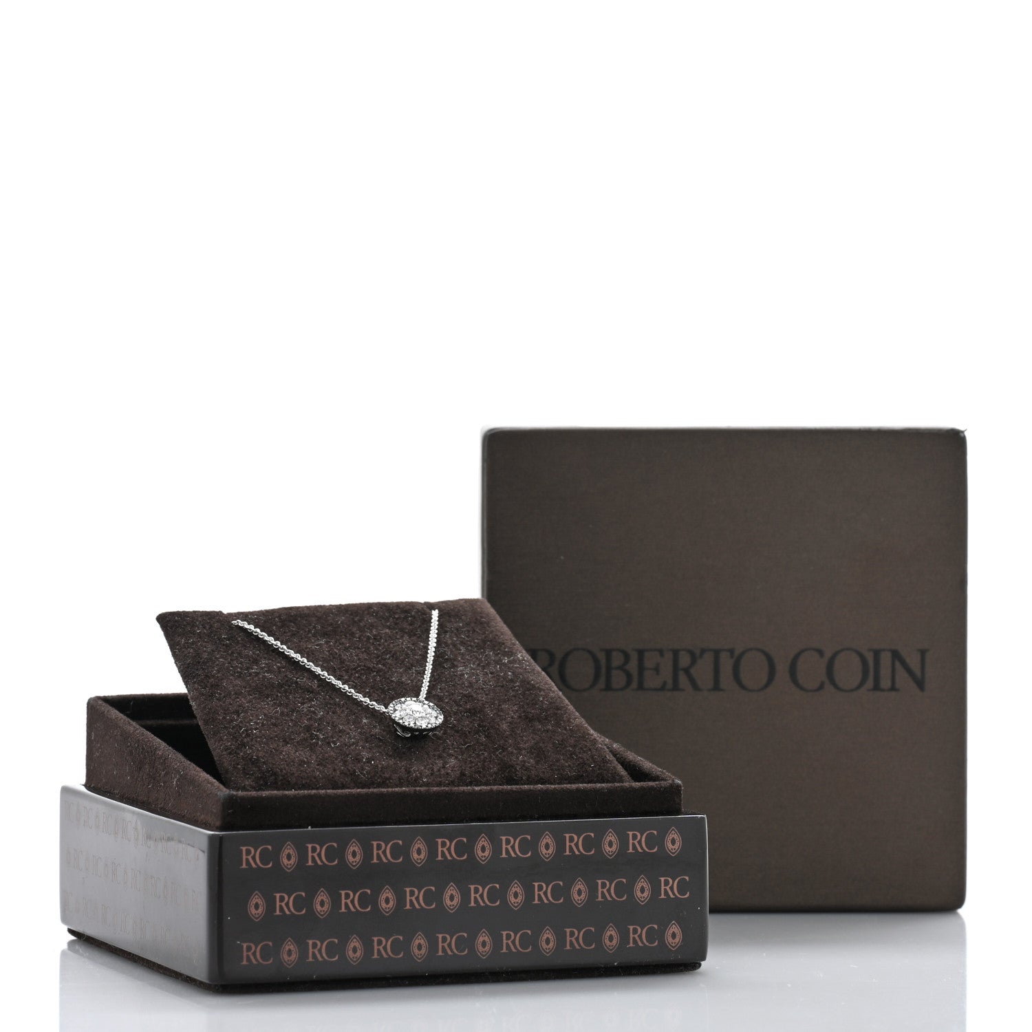Roberto Coin 18K White Gold Diamond Pendant Necklace 5 of 5