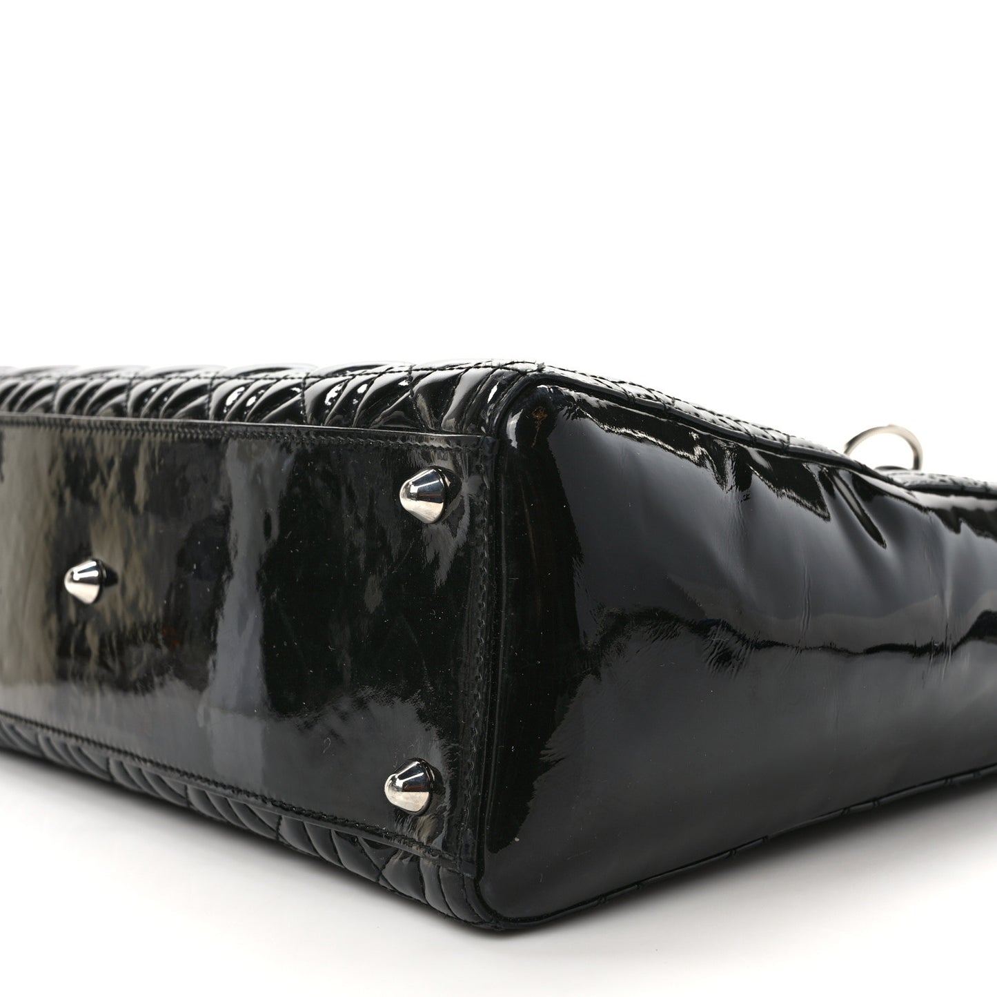 Patent Cannage Large Lady Dior Black