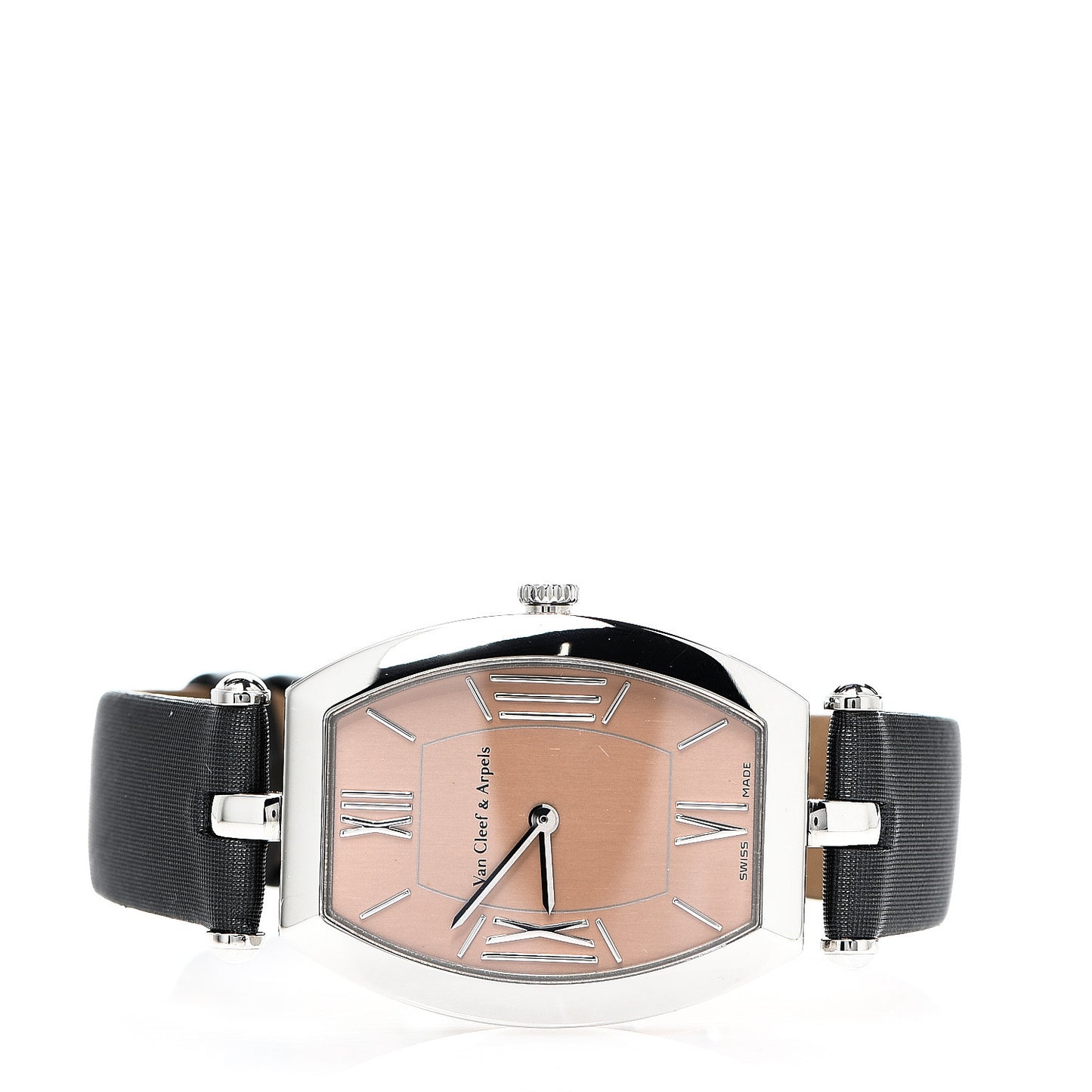 Stainless Steel Calfskin 26mm Tonneau Quartz Watch Pink