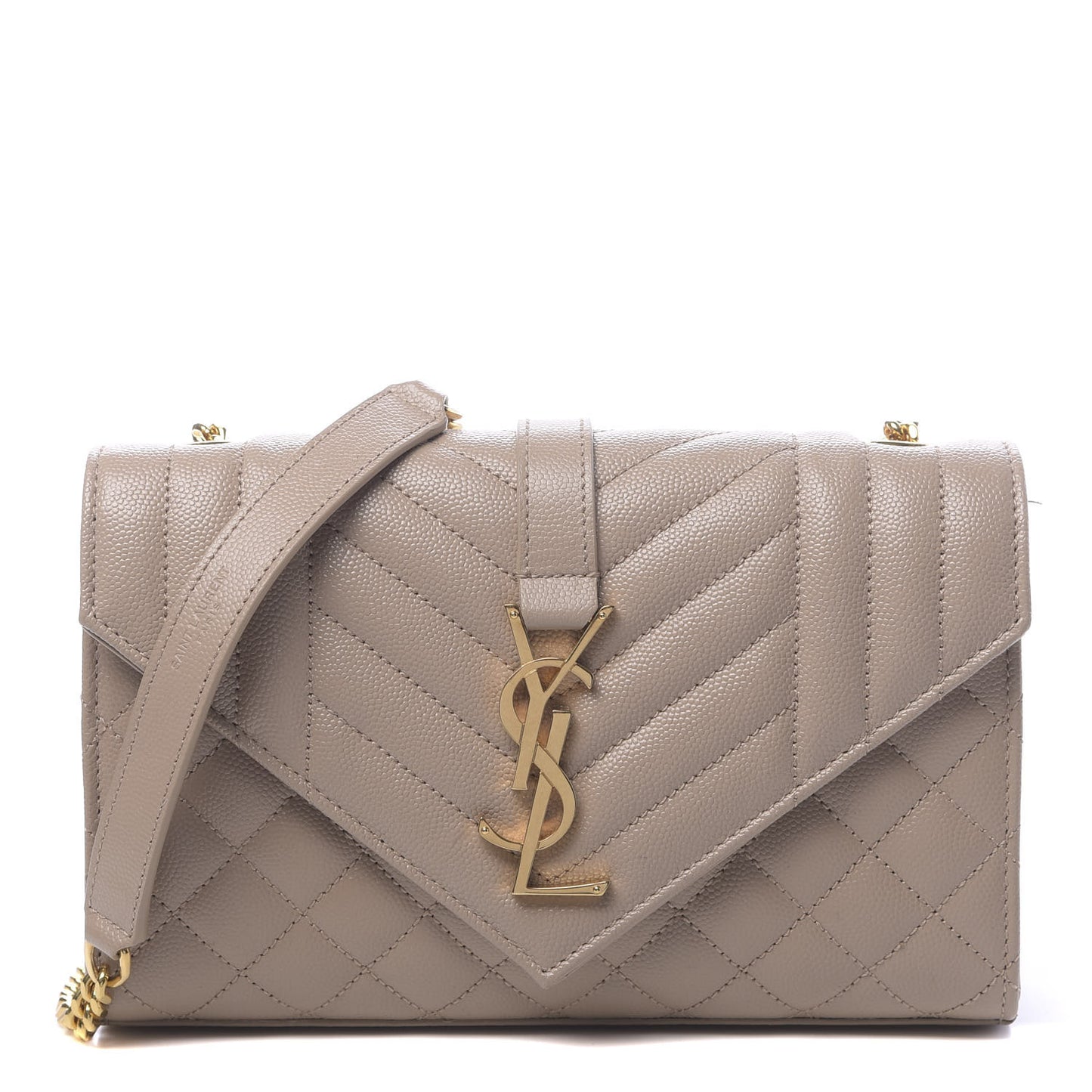 Grain De Poudre Textured Mixed Matelasse Triquilt Small Monogram Satchel Dark Beige