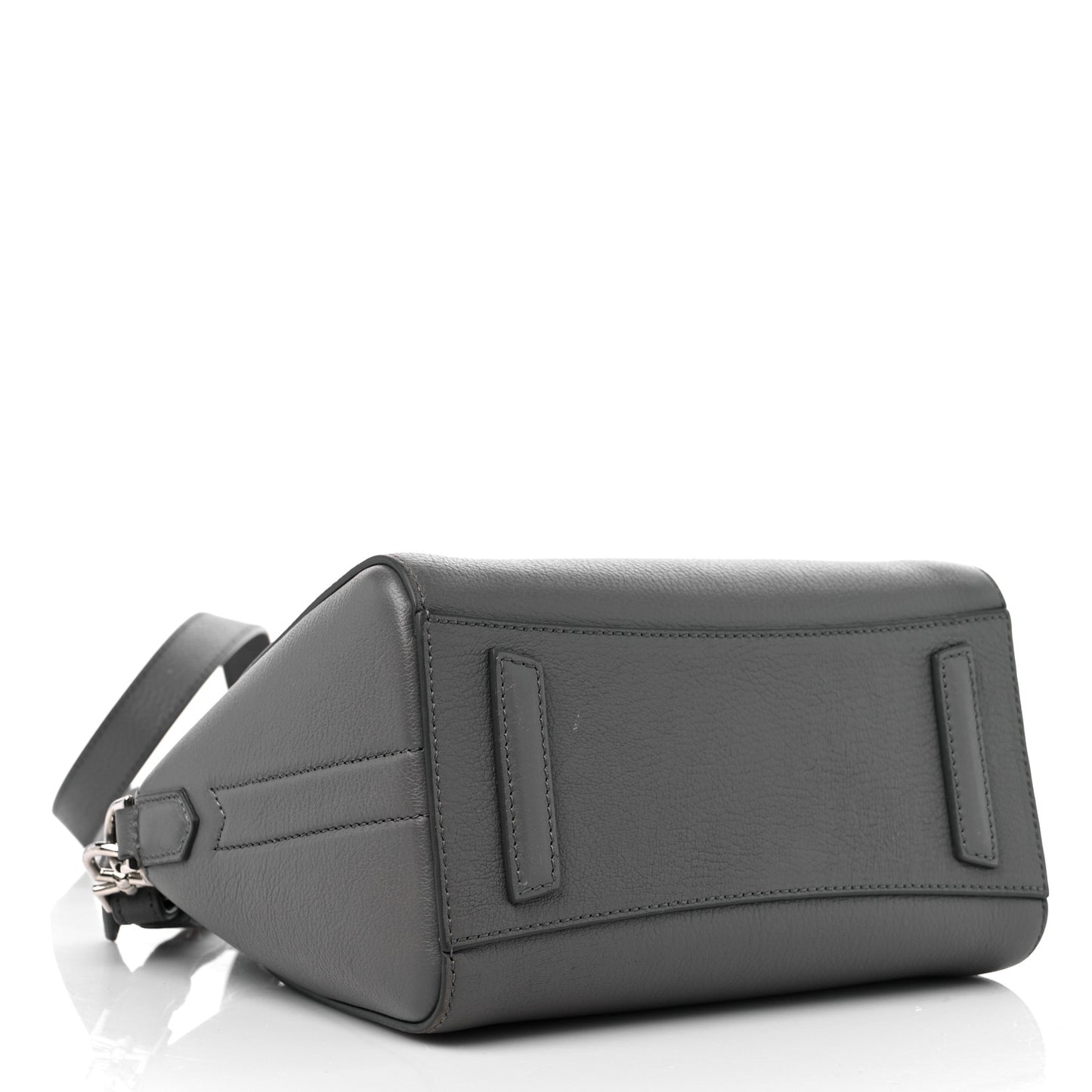 Sugar Goatskin Mini Antigona Pearl Grey