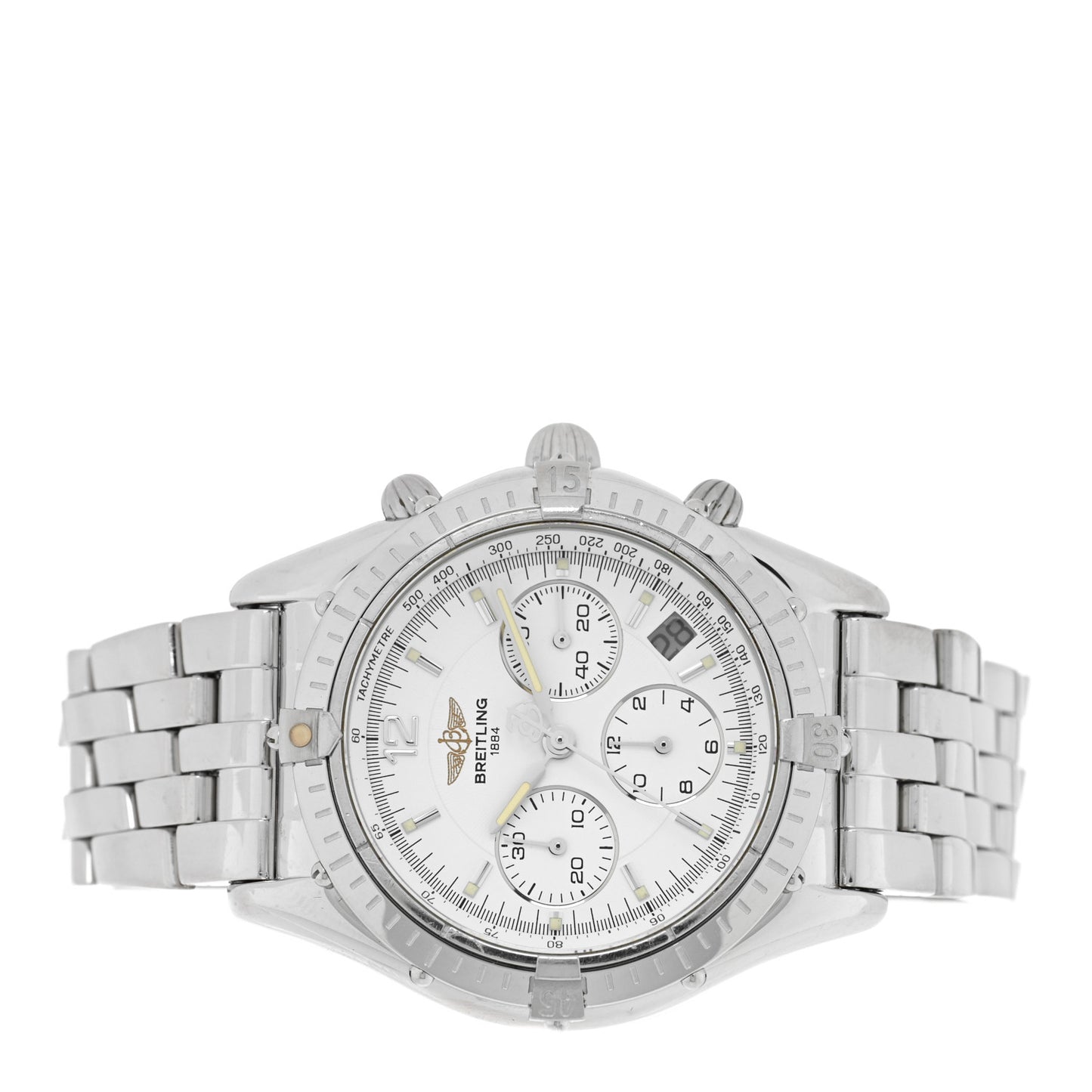 Stainless Steel 37mm Chrono Cockpit Automatic Watch White A30012