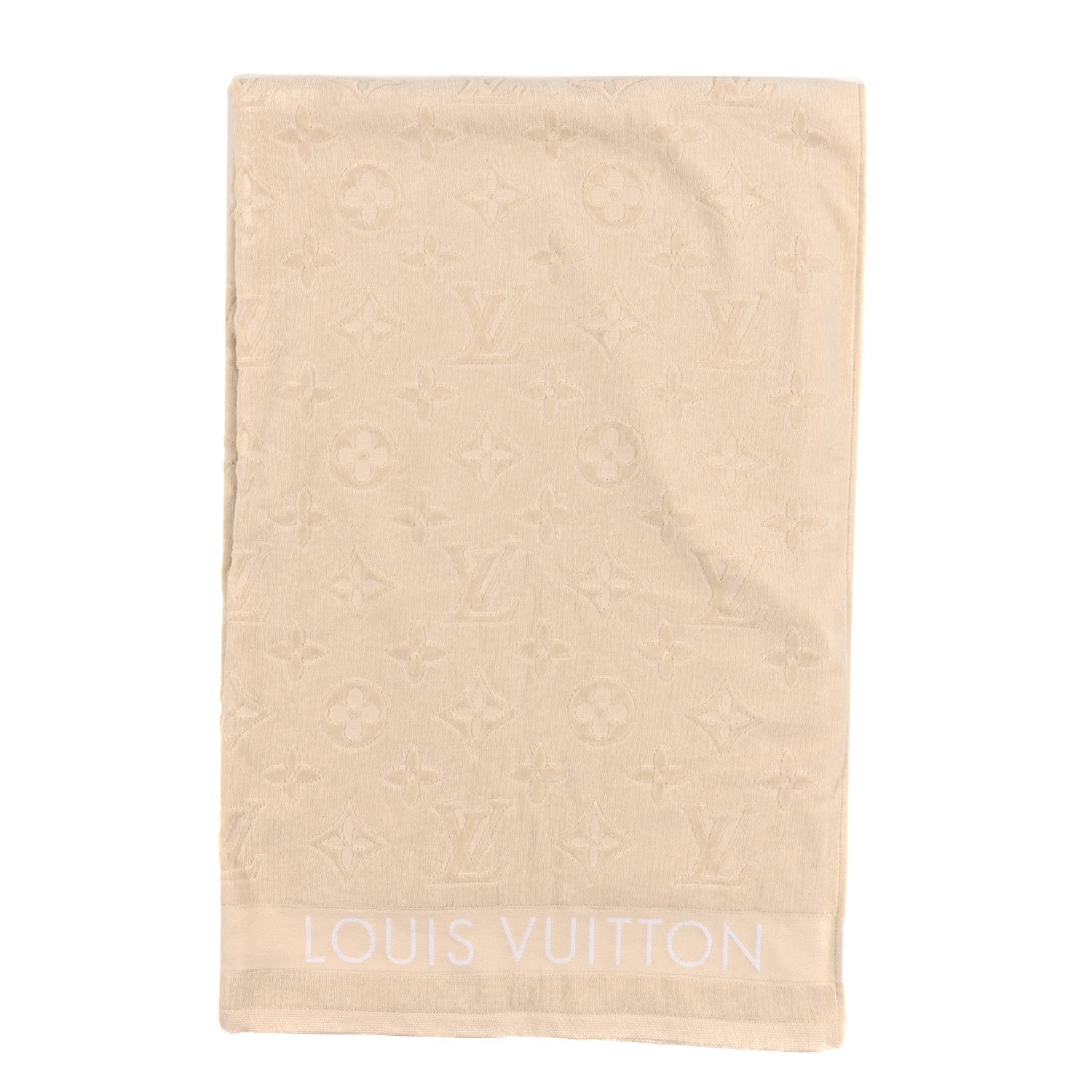 Louis Vuitton Cotton Monogram Classic Beach Towel Beige 1 of 3