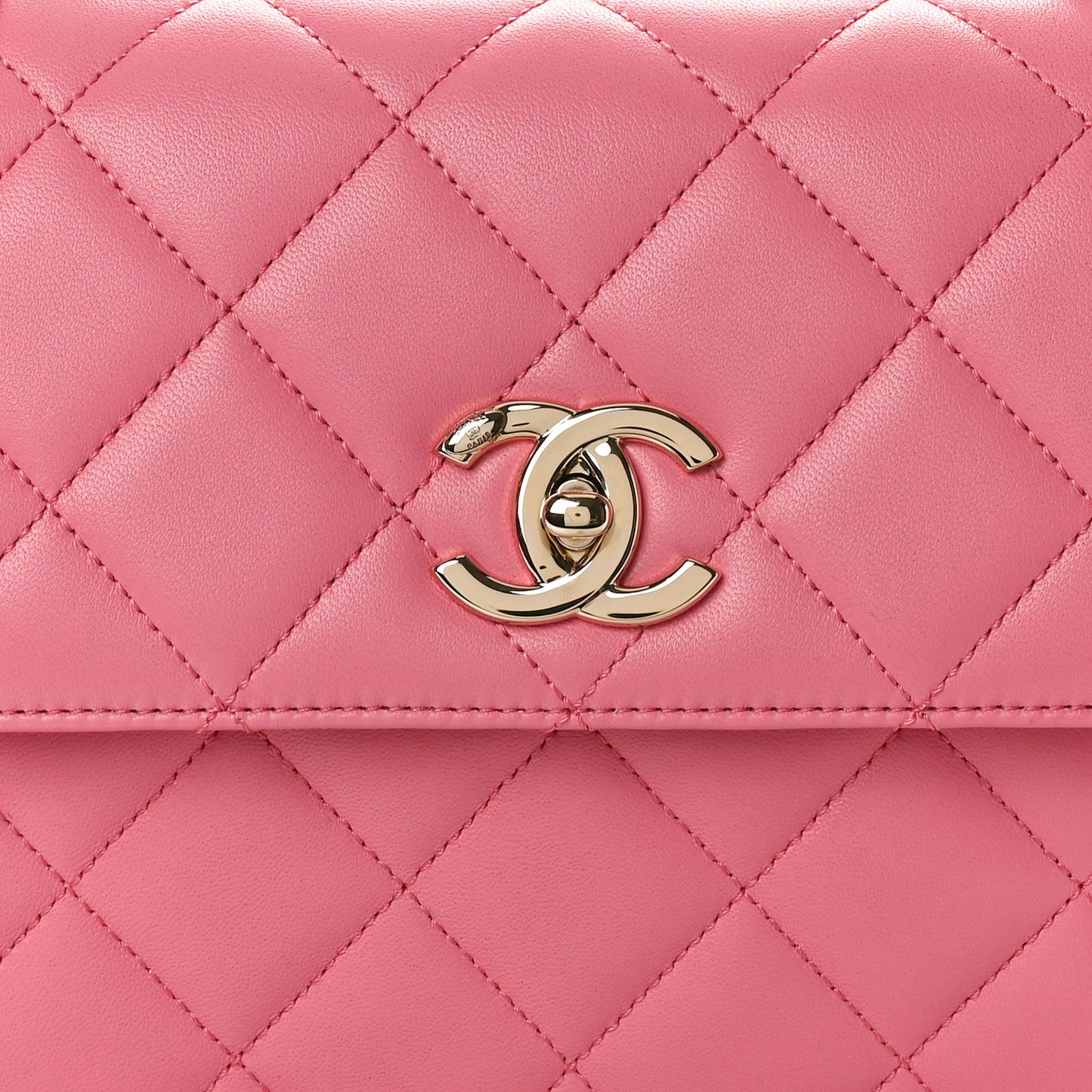 Lambskin Quilted Small Trendy CC Flap Dual Handle Bag Pink