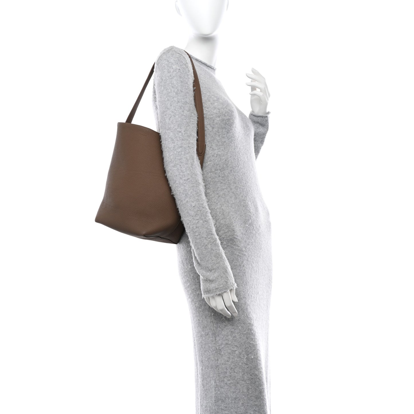 Grained Calfskin Medium N/S Park Tote Taupe
