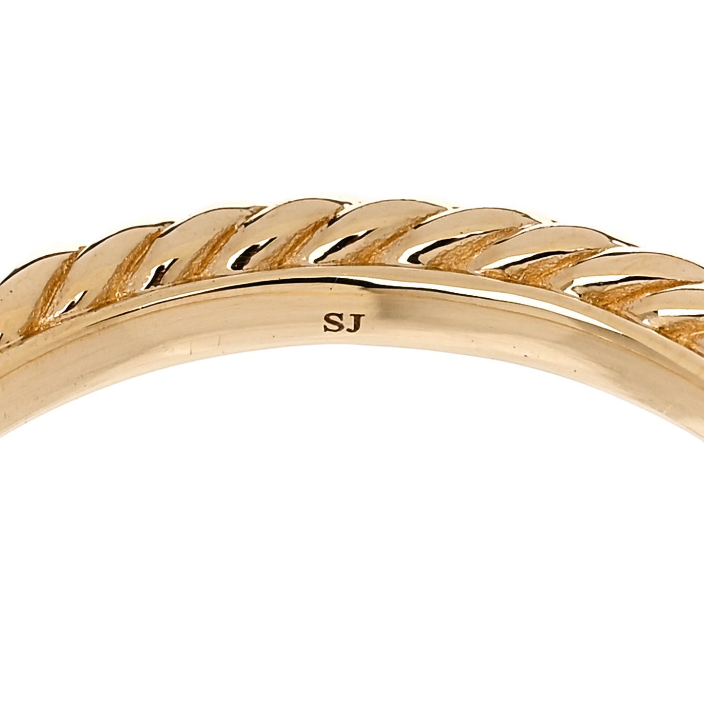 18K Yellow Gold 2mm Cable Classics Band Ring 52 6