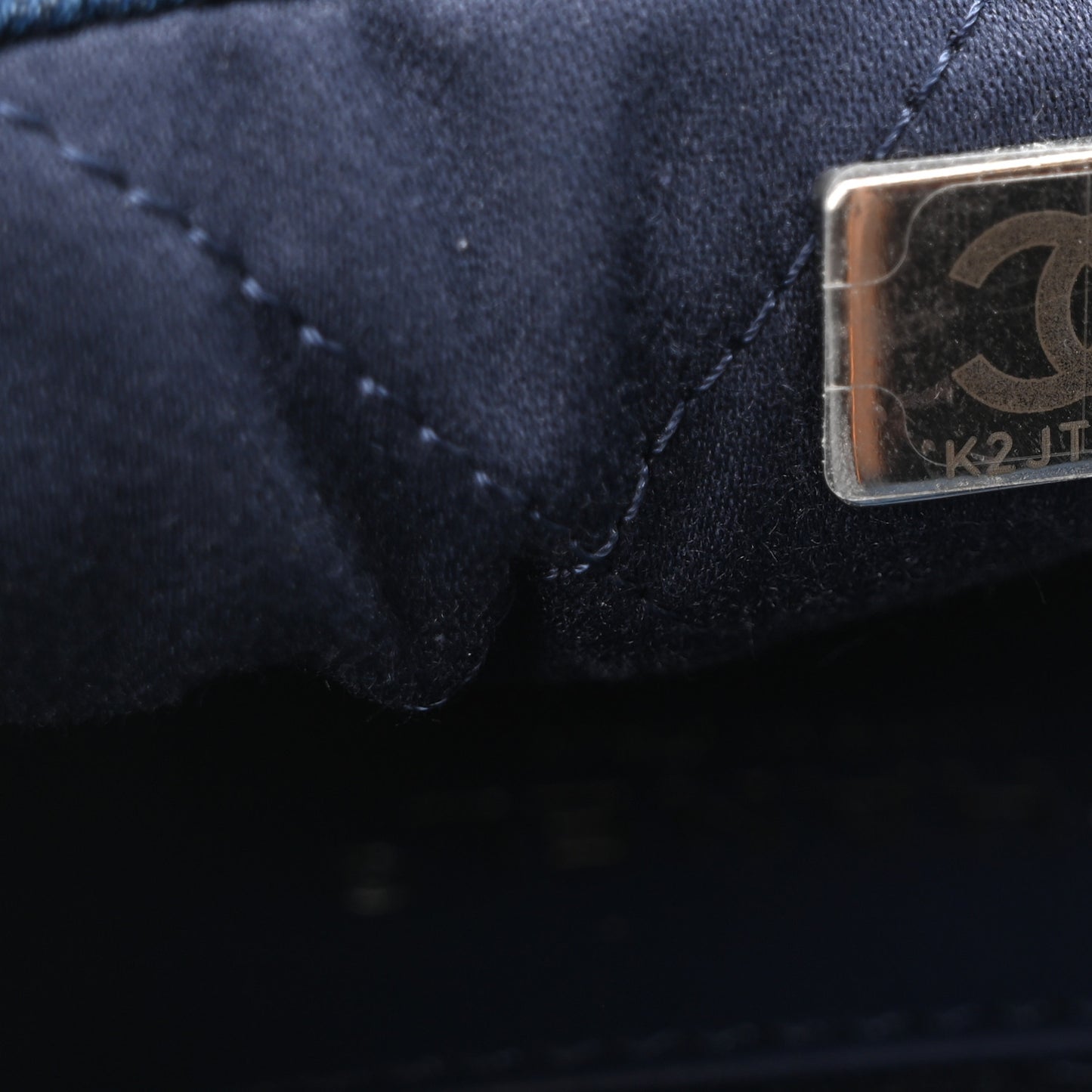 Denim Stitched Quilted Mini Chanel 22 Blue
