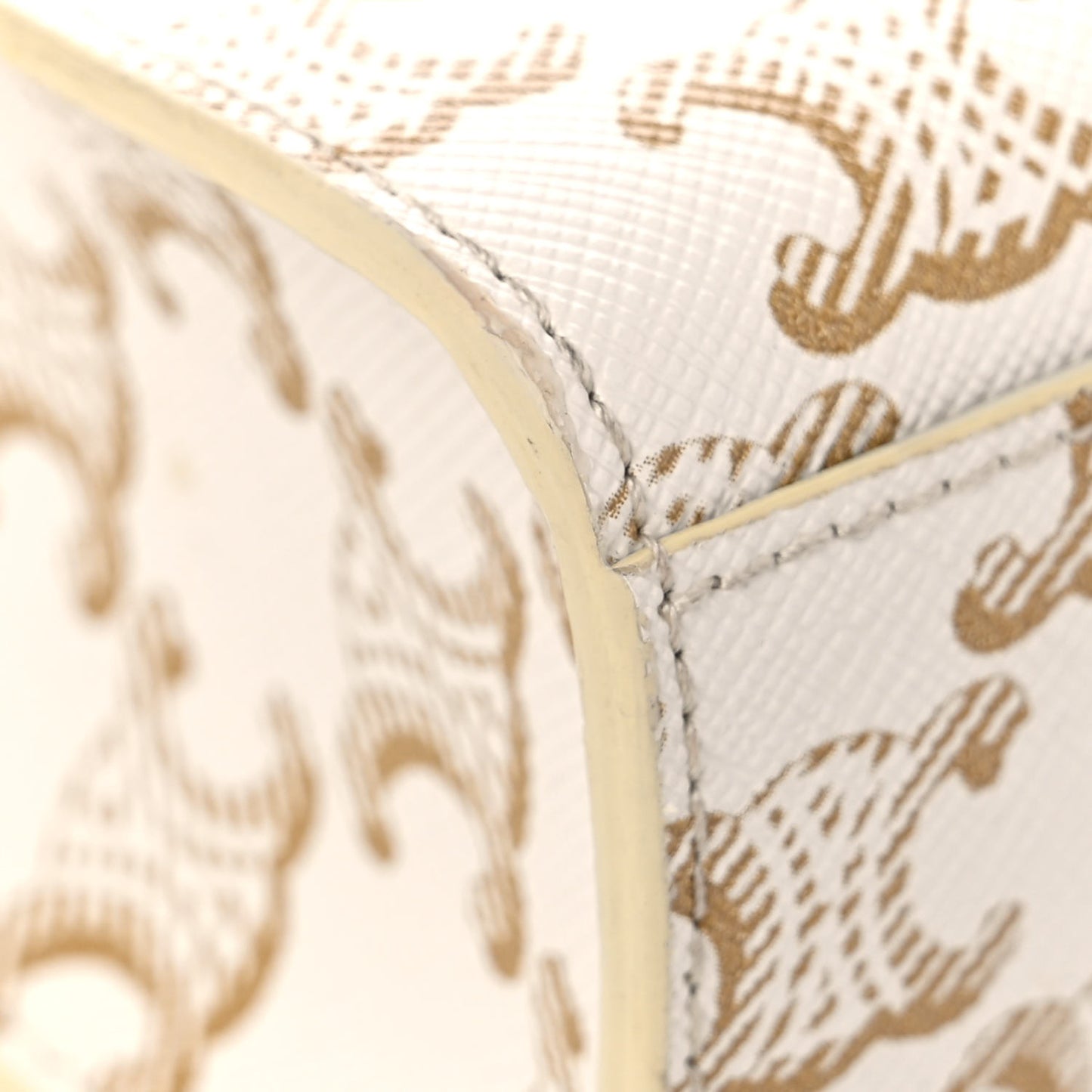 Triomphe Canvas Calfskin Mini Vertical Cabas White