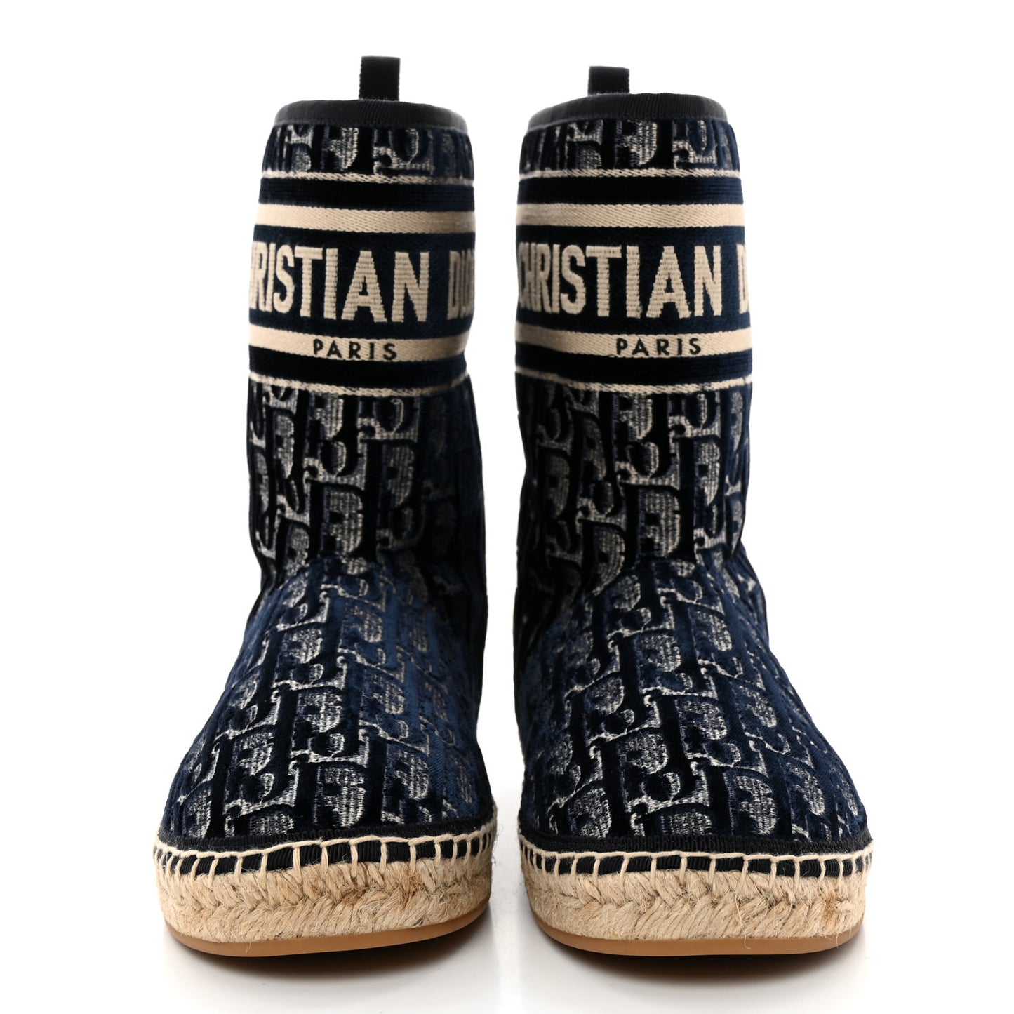 Velvet Oblique Granville Espadrille Boots 37 Deep Blue