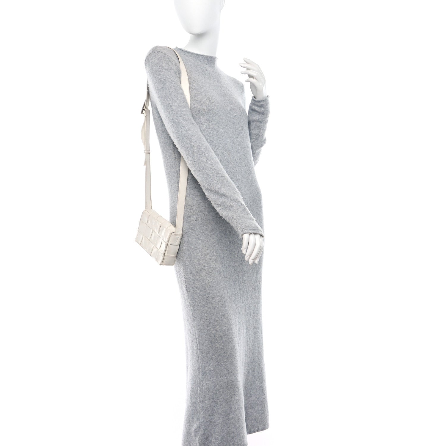 Bottega Veneta Paper Calfskin Maxi Intreccio Cassette Crossbody Bag White 2 of 15