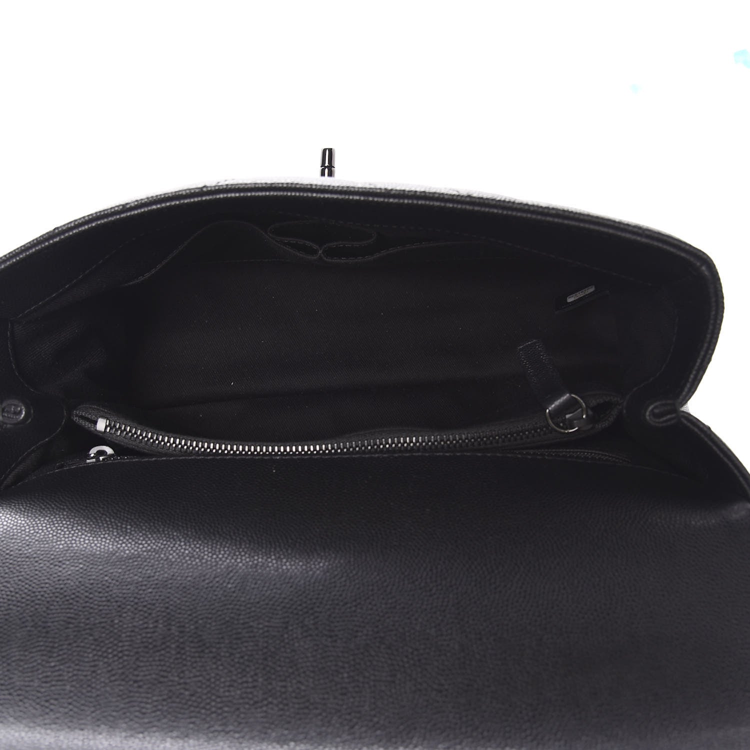 Chanel Caviar Chevron Quilted Small Coco Handle Flap So Black 5 of 9