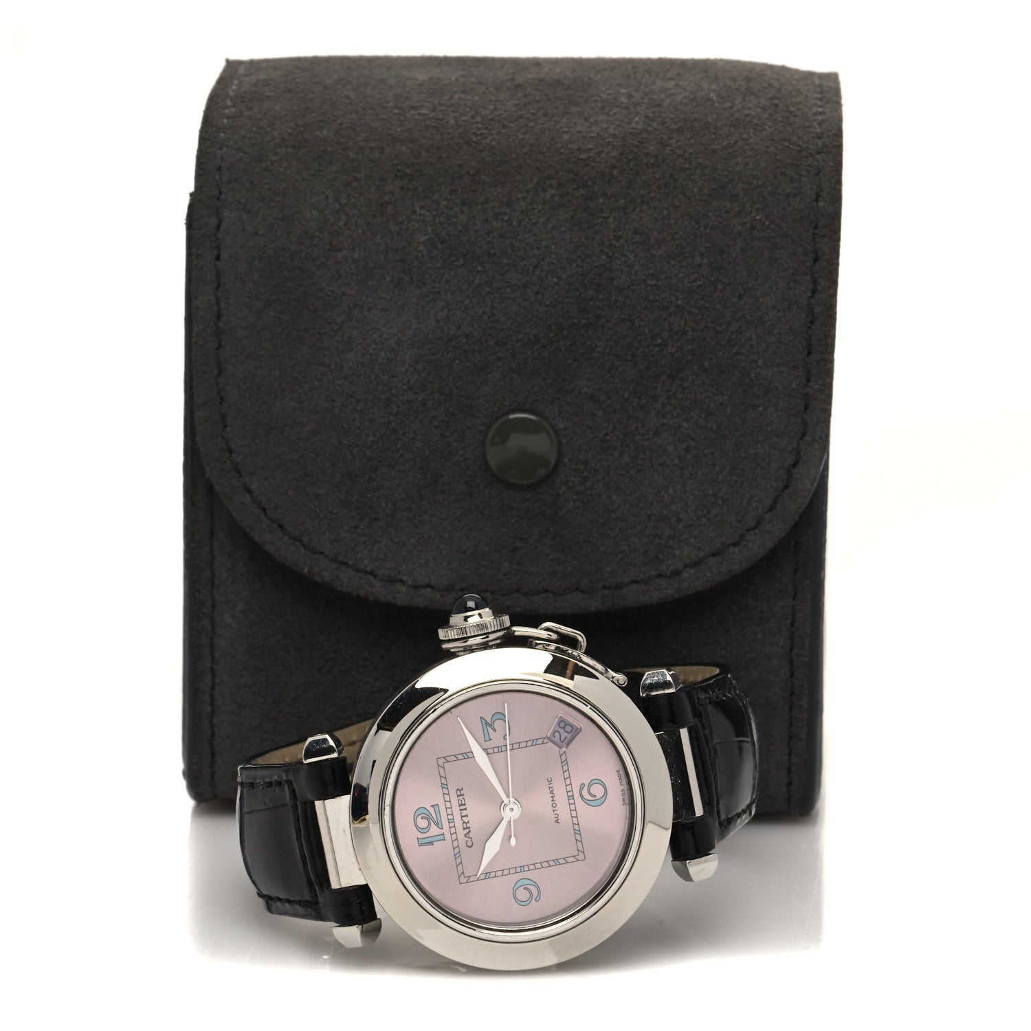 Cartier Stainless Steel Alligator 35mm Pasha C Automatic Watch Pink 5 of 5