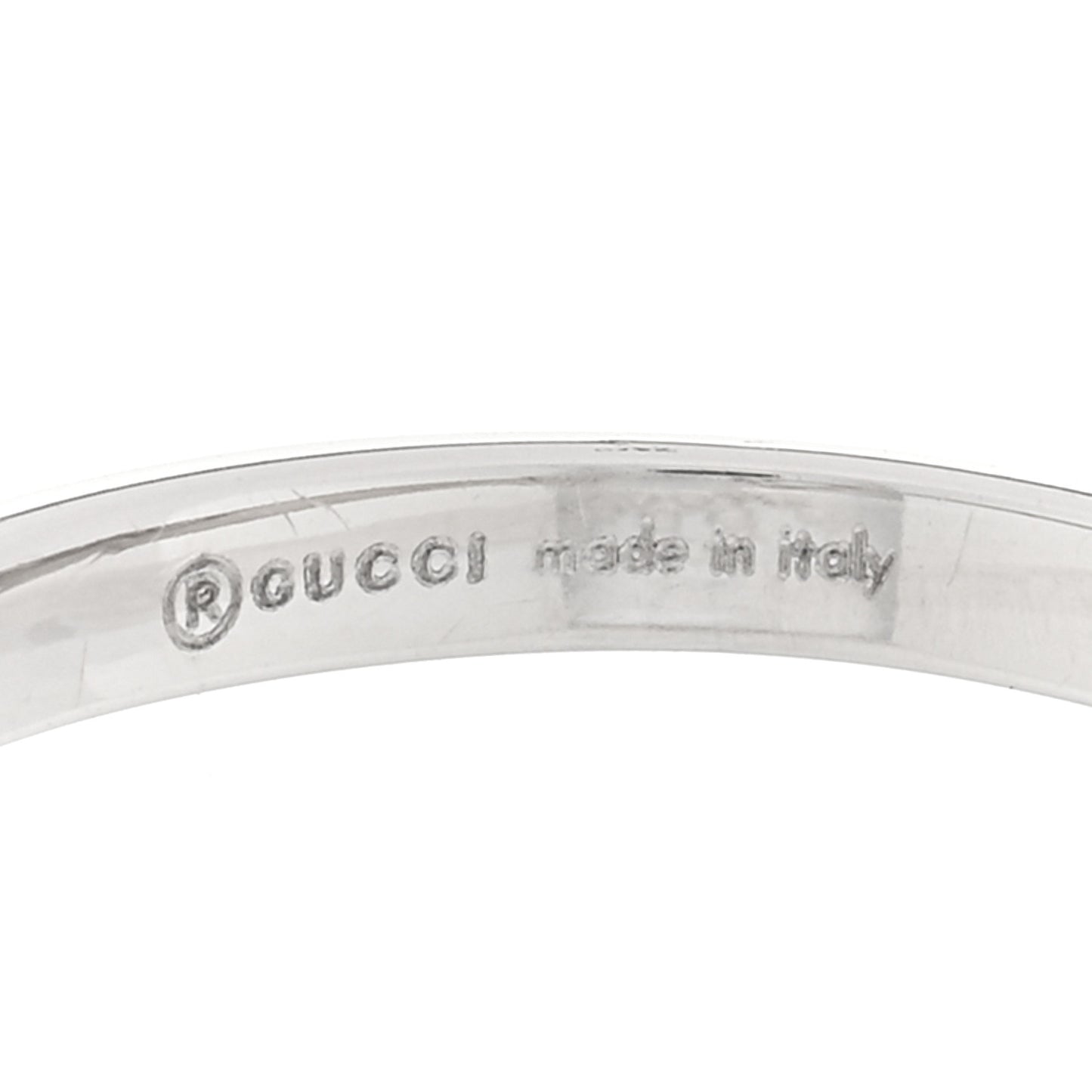 18K White Gold Diamond Running Double G Ring 54 6.75