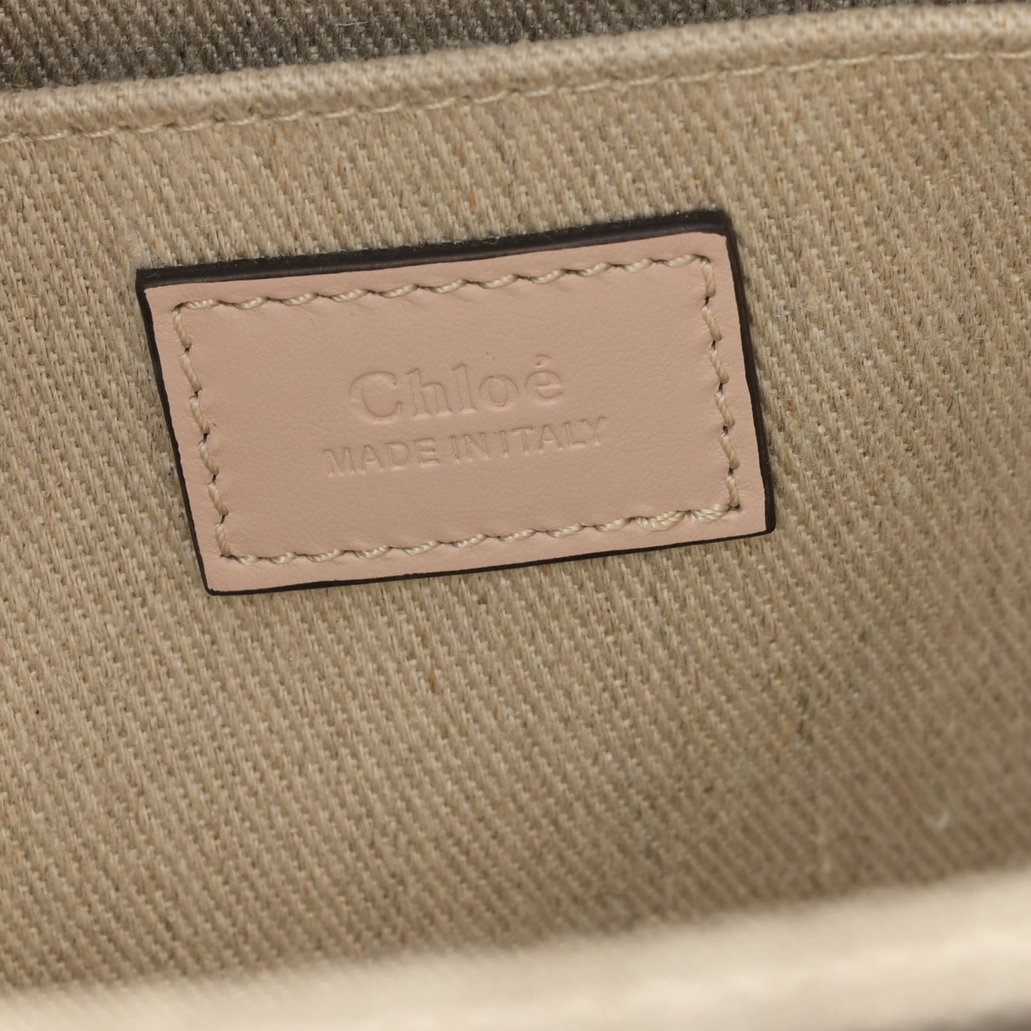 Linen Calfskin Medium Woody Ribbon Tote Cement Pink