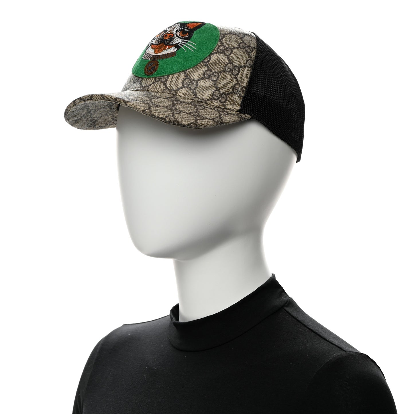 GG Supreme Monogram Bosco Patch Baseball Hat 57 Beige Green