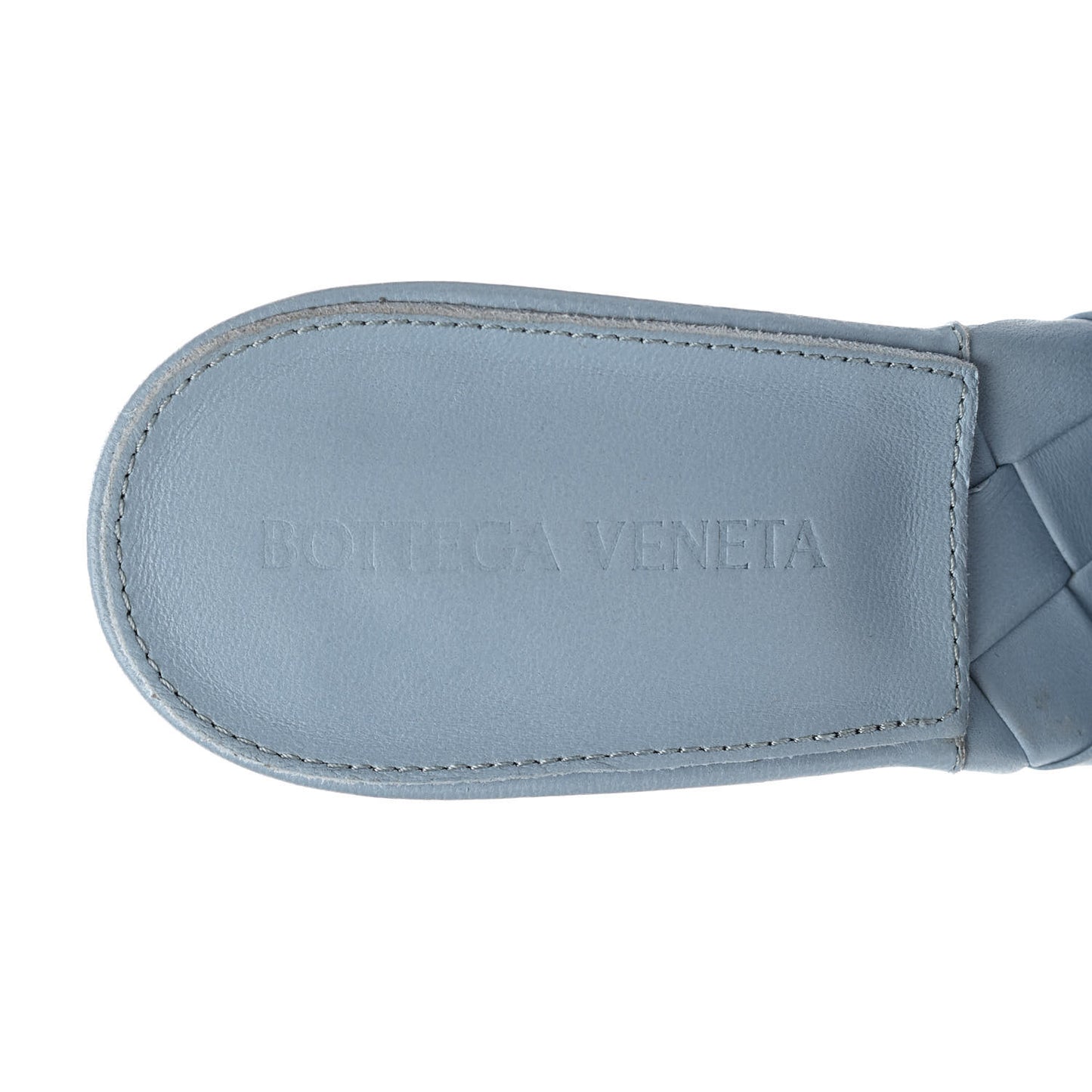 Nappa Maxi Intrecciato Lido Mule Sandals 37.5 Ice