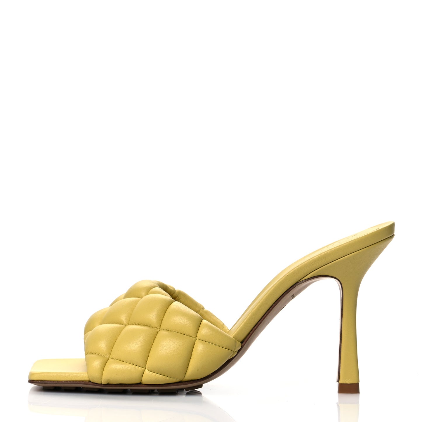 Nappa Matelasse Padded Mule Sandals 35.5 Pear