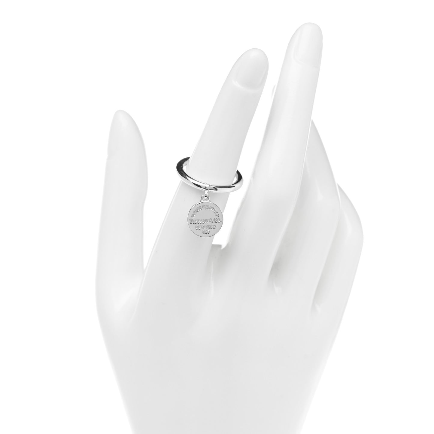 Sterling Silver Return to Tiffany Round Charm Ring 50 5.5