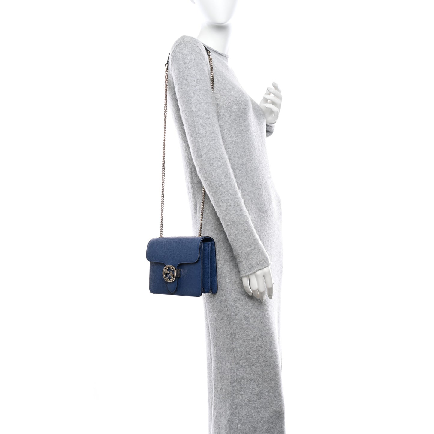 Dollar Calfskin Small Interlocking G Shoulder Bag Caspian
