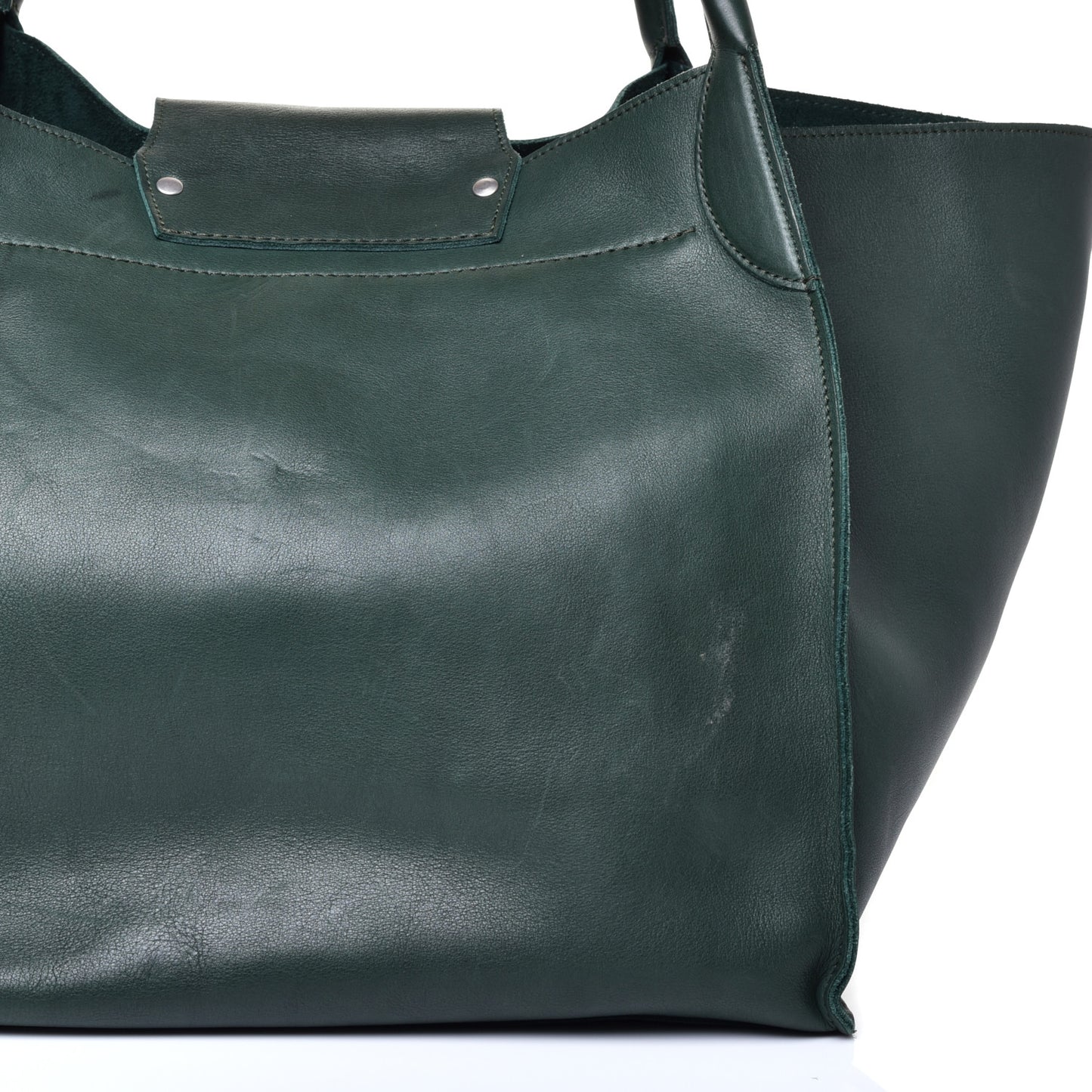 Smooth Calfskin Medium Big Bag Dark Green