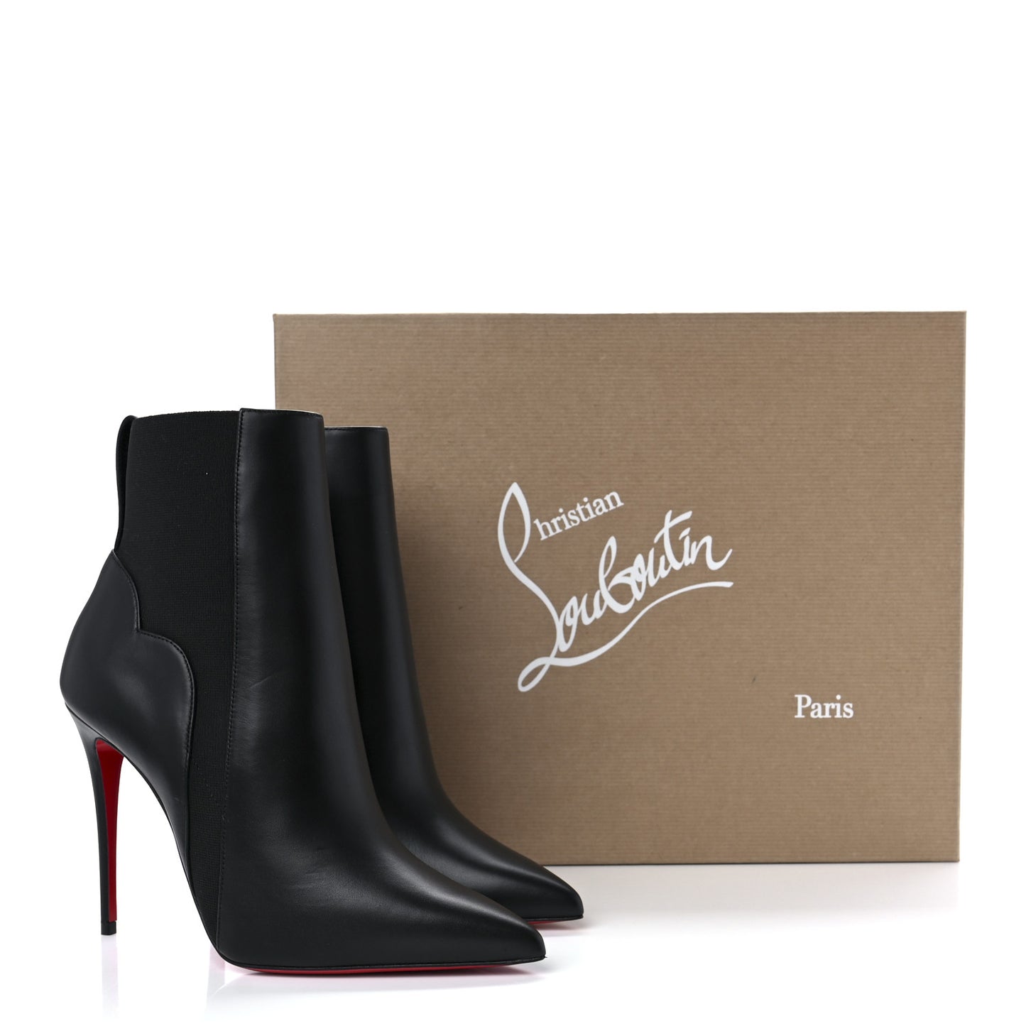 Calfskin Chelsea Chick 100 Stiletto Boots 38 Black