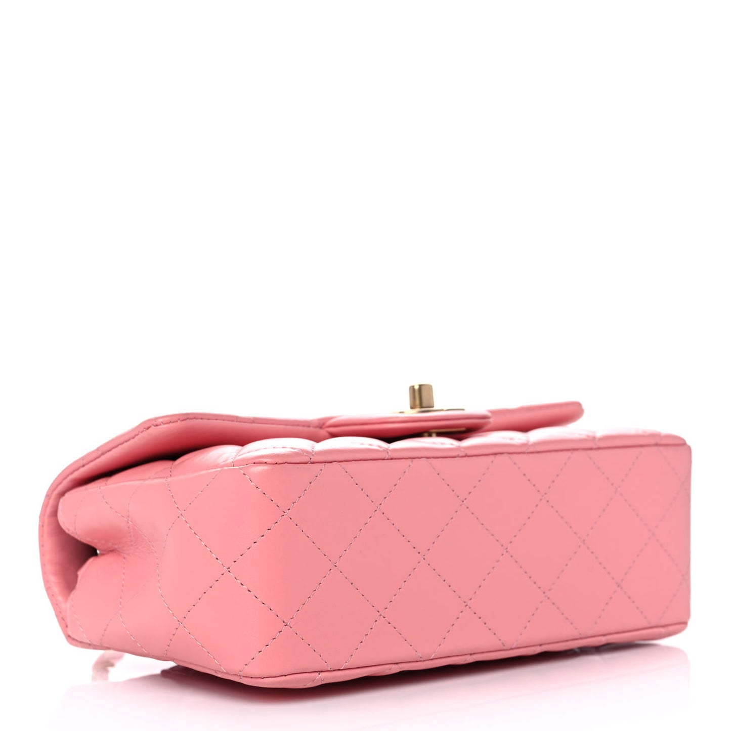 Lambskin Quilted Mini Rectangular Flap Pink