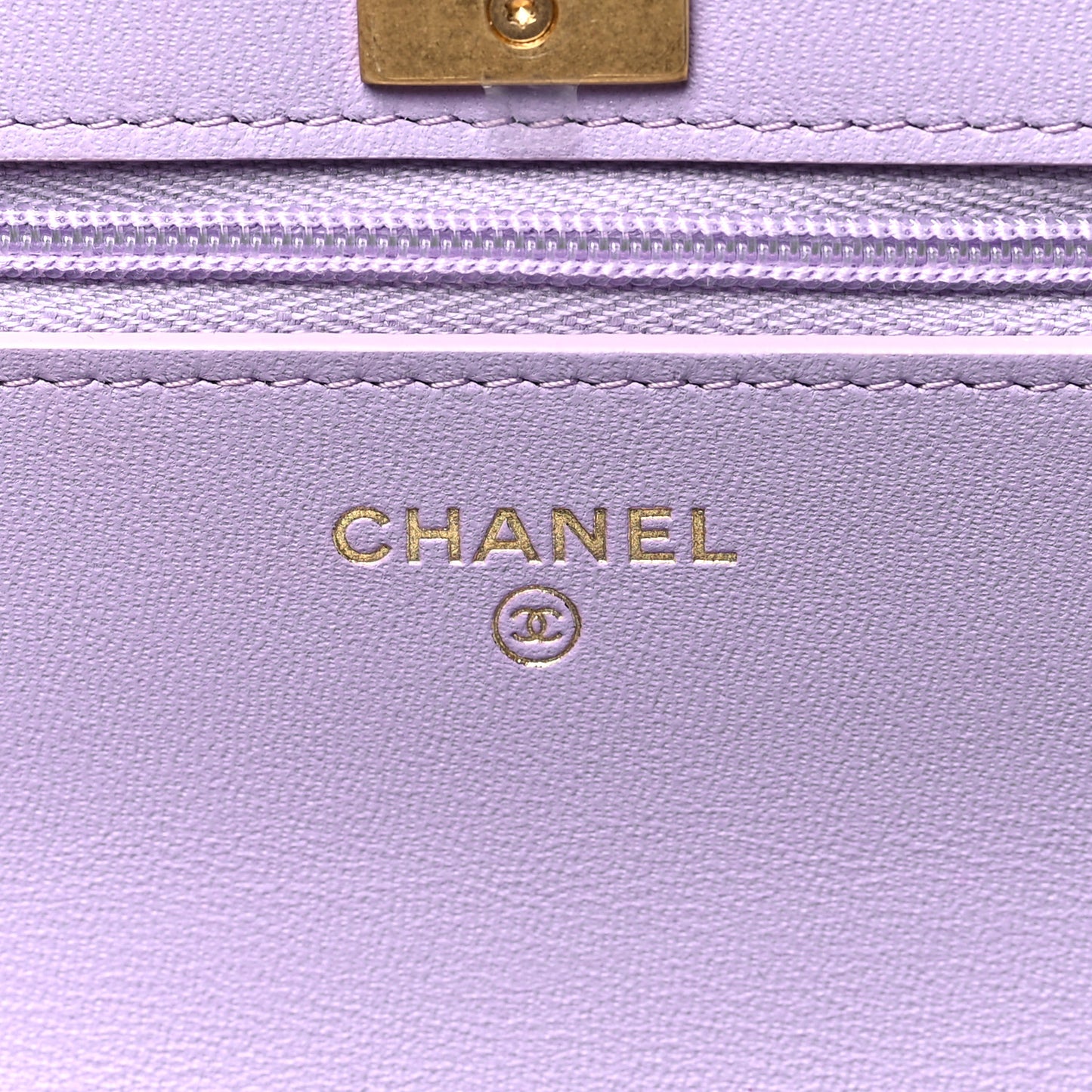 Caviar Quilted Sweetheart Wallet On Chain WOC Light Purple