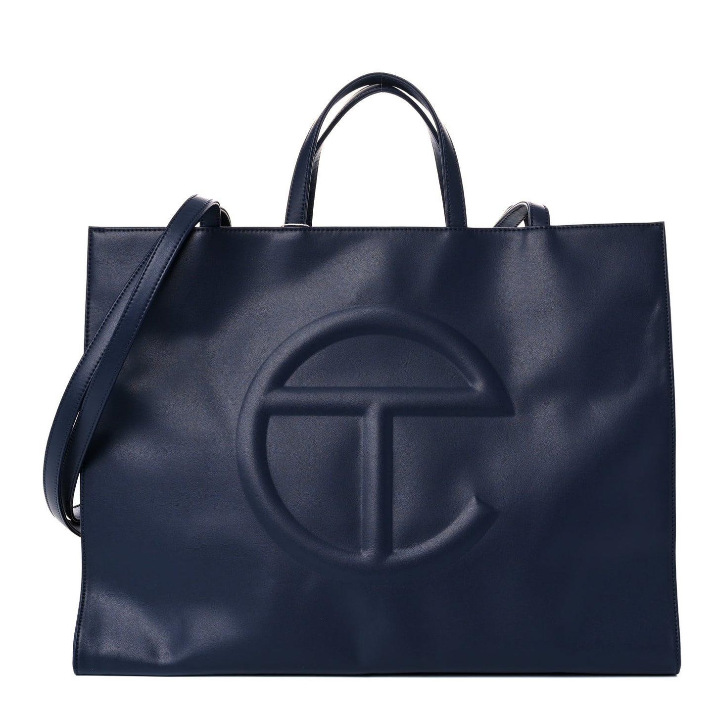 Vegan Leather Large Shopping Bag Navy