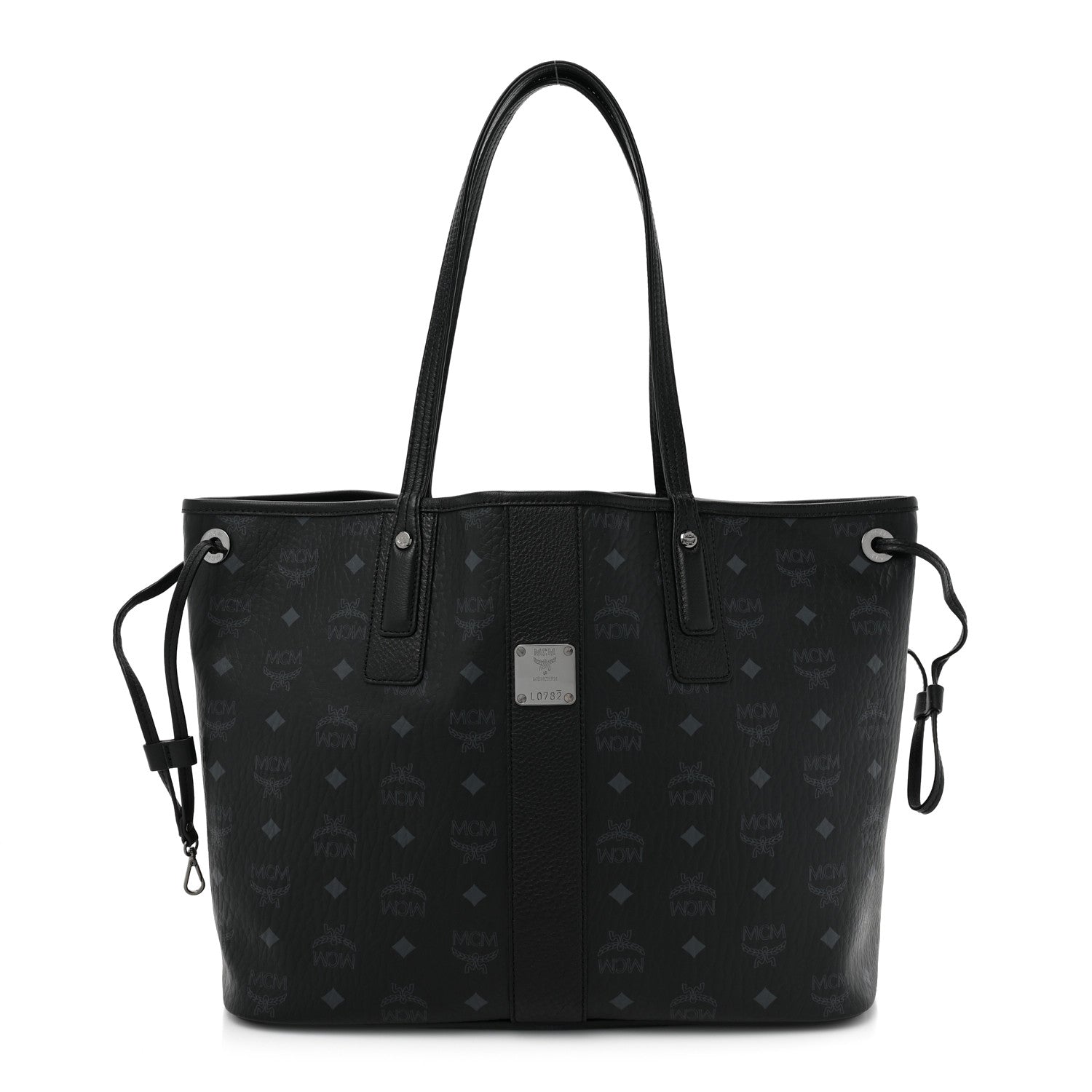MCM Grained Calfskin Visetos Medium Liz Reversible Shopper Tote Black 2 of 16
