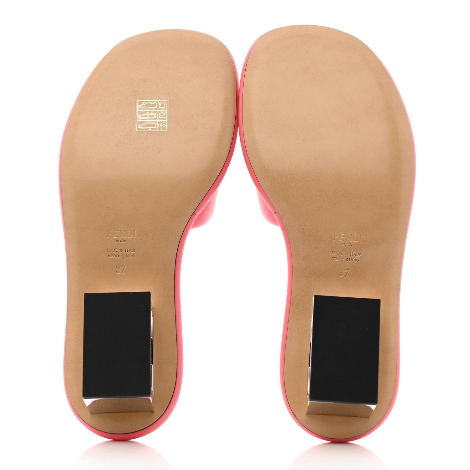 Fendi Nappa Baguette 60mm Slide Sandals 37 Kissed 5 of 8