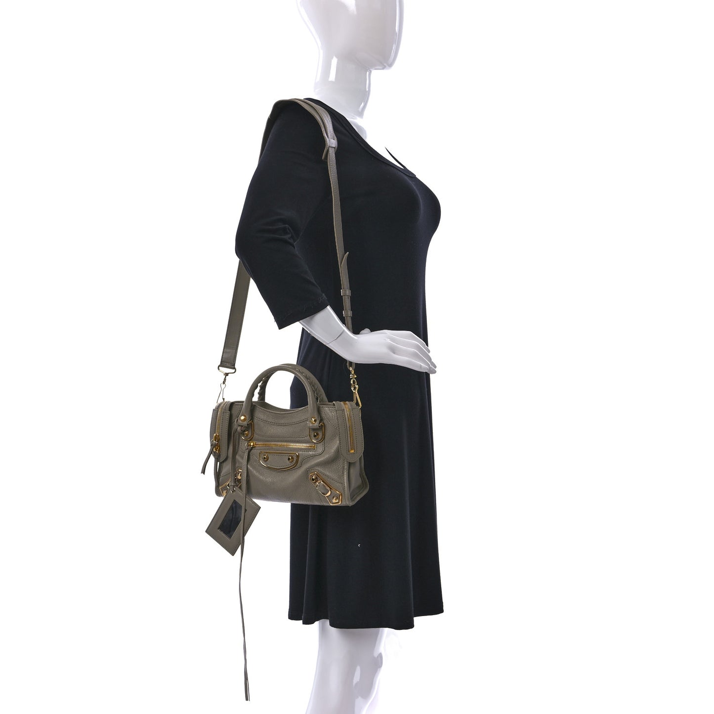 Chevre Gold Metallic Edge Hardware Mini City Beige Dune Argille