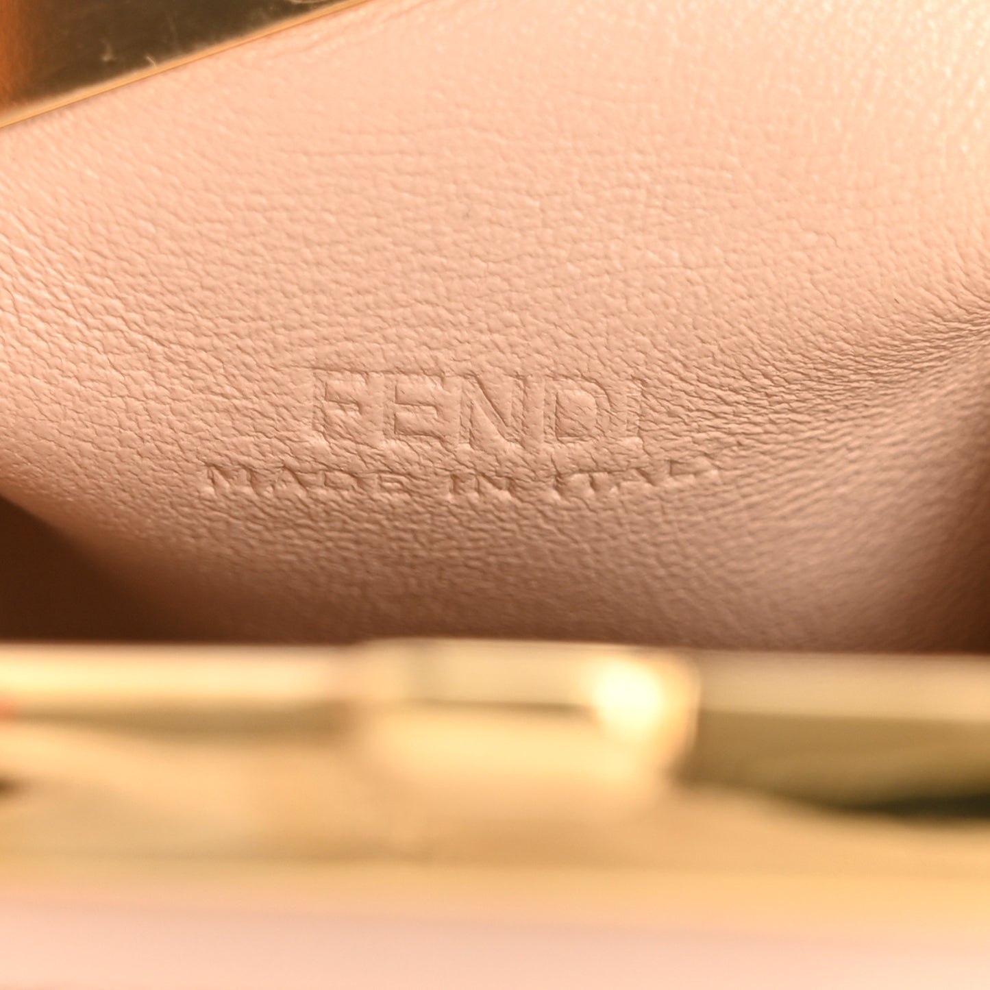 Shiny Nappa Nano Fendi First Bag Charm Poudre
