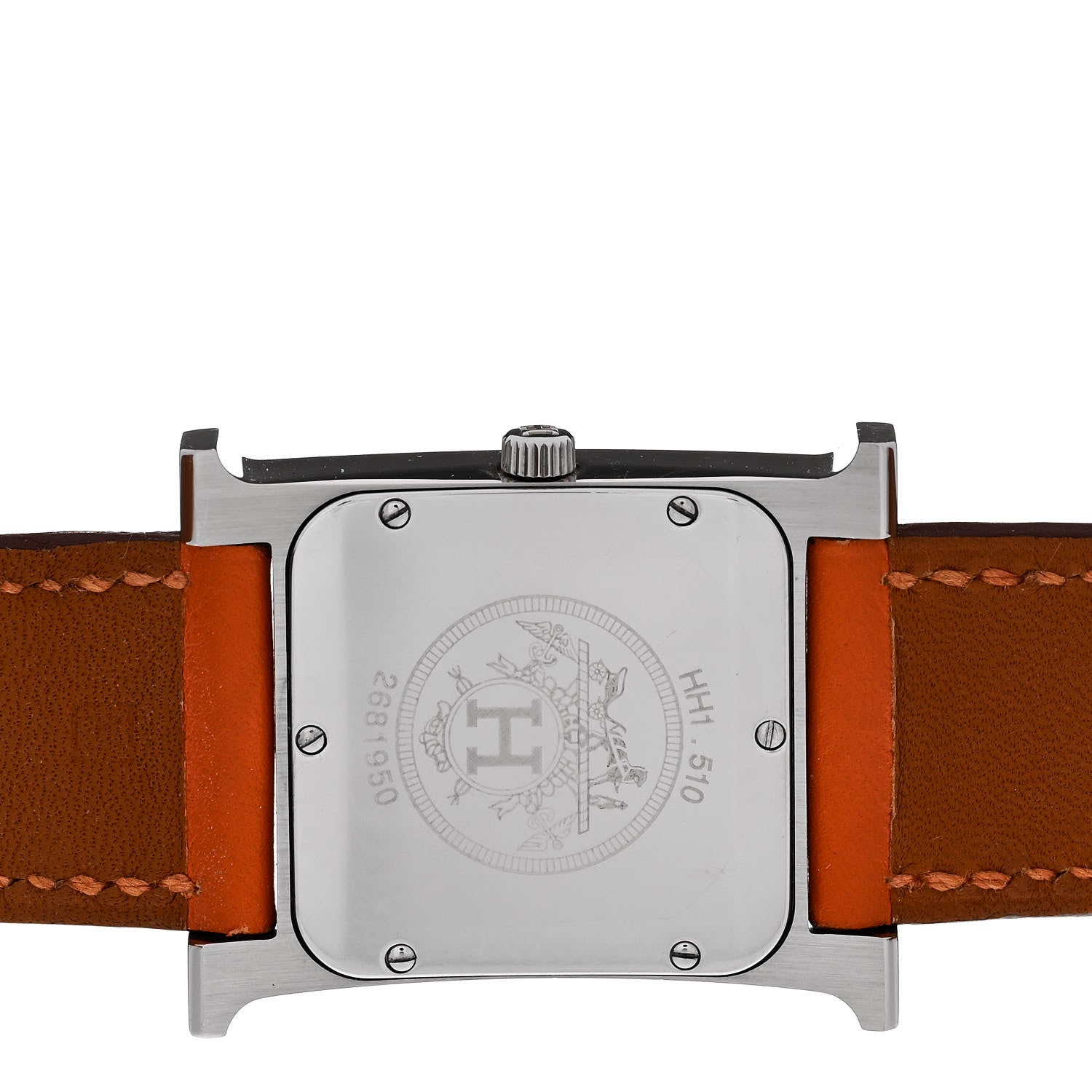 Hermes Stainless Steel Swift 26mm Heure H Hour Quartz Watch Orange 4 of 4