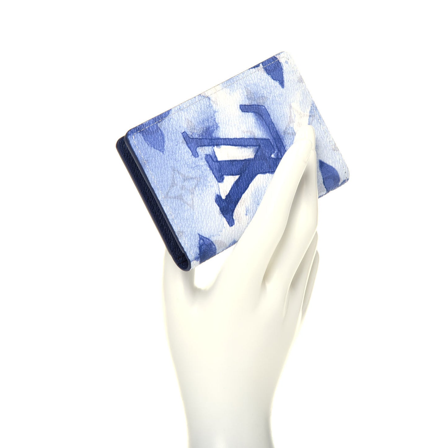 Monogram Watercolor Pocket Organizer Blue