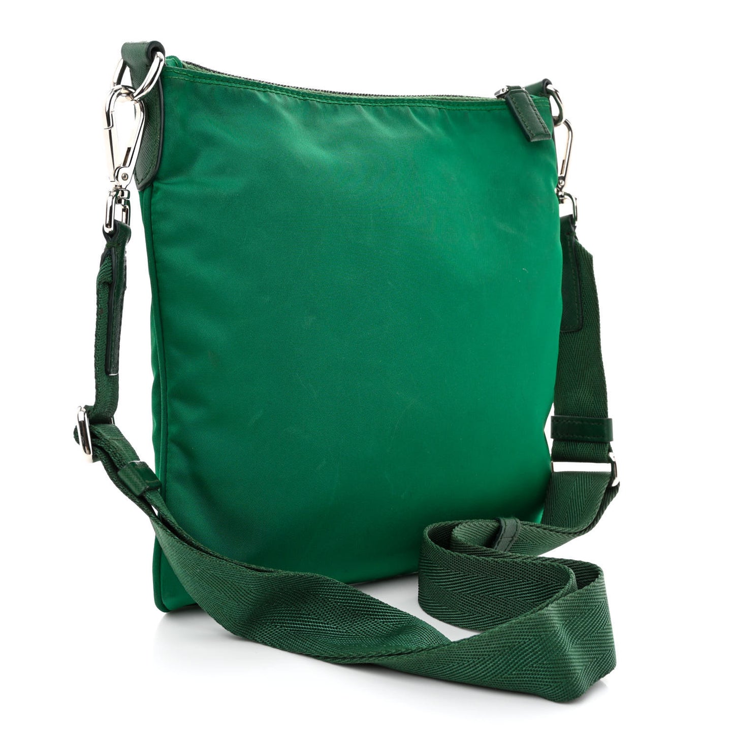 Tessuto Nylon Saffiano Flat Messenger Bag Oleandro