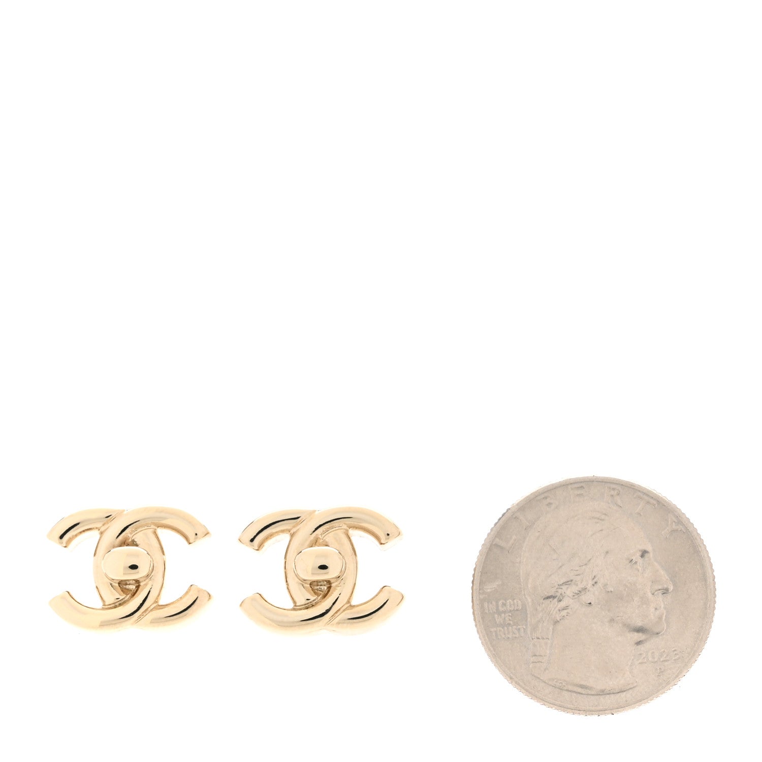 Chanel Metal CC Turnlock Earrings Gold 2 of 5