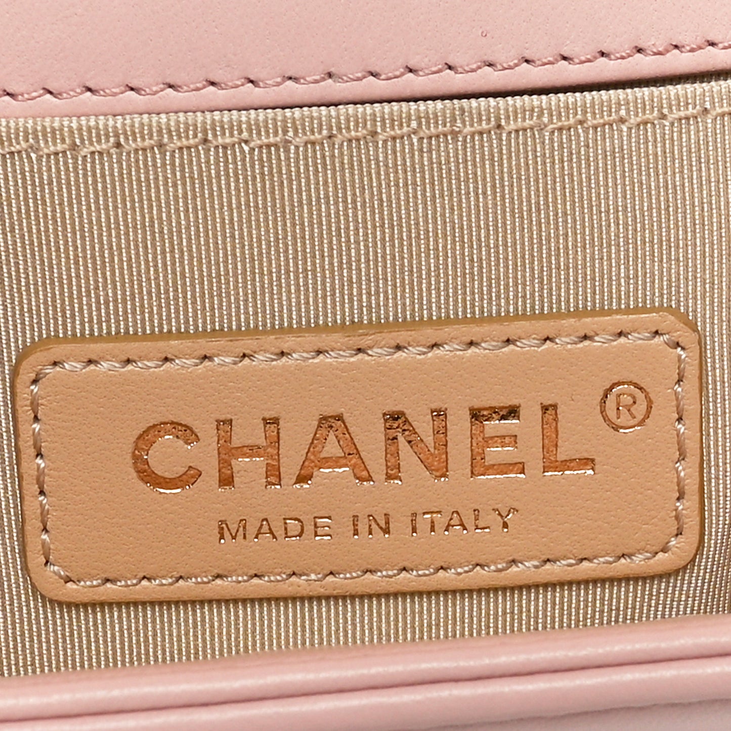Lambskin Quilted Small Chain Around Boy Flap Pink
