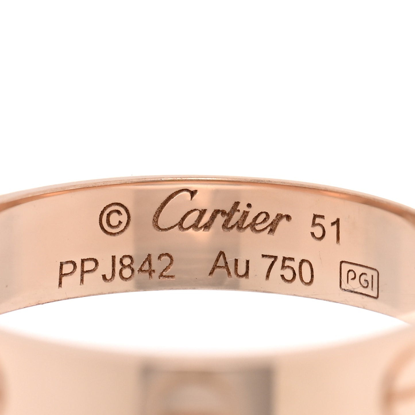 18K Pink Gold 3.5mm LOVE Wedding Band Ring 51 5.75