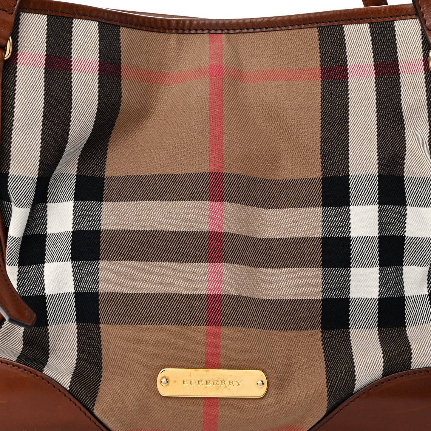House Check Small Canterbury Tote Dark Tan