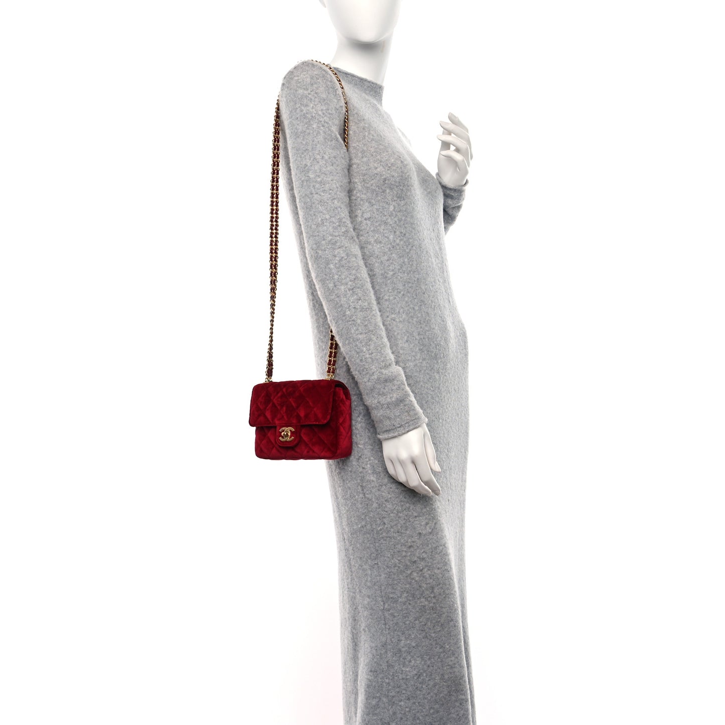 Velvet Enamel Mini Flap Red