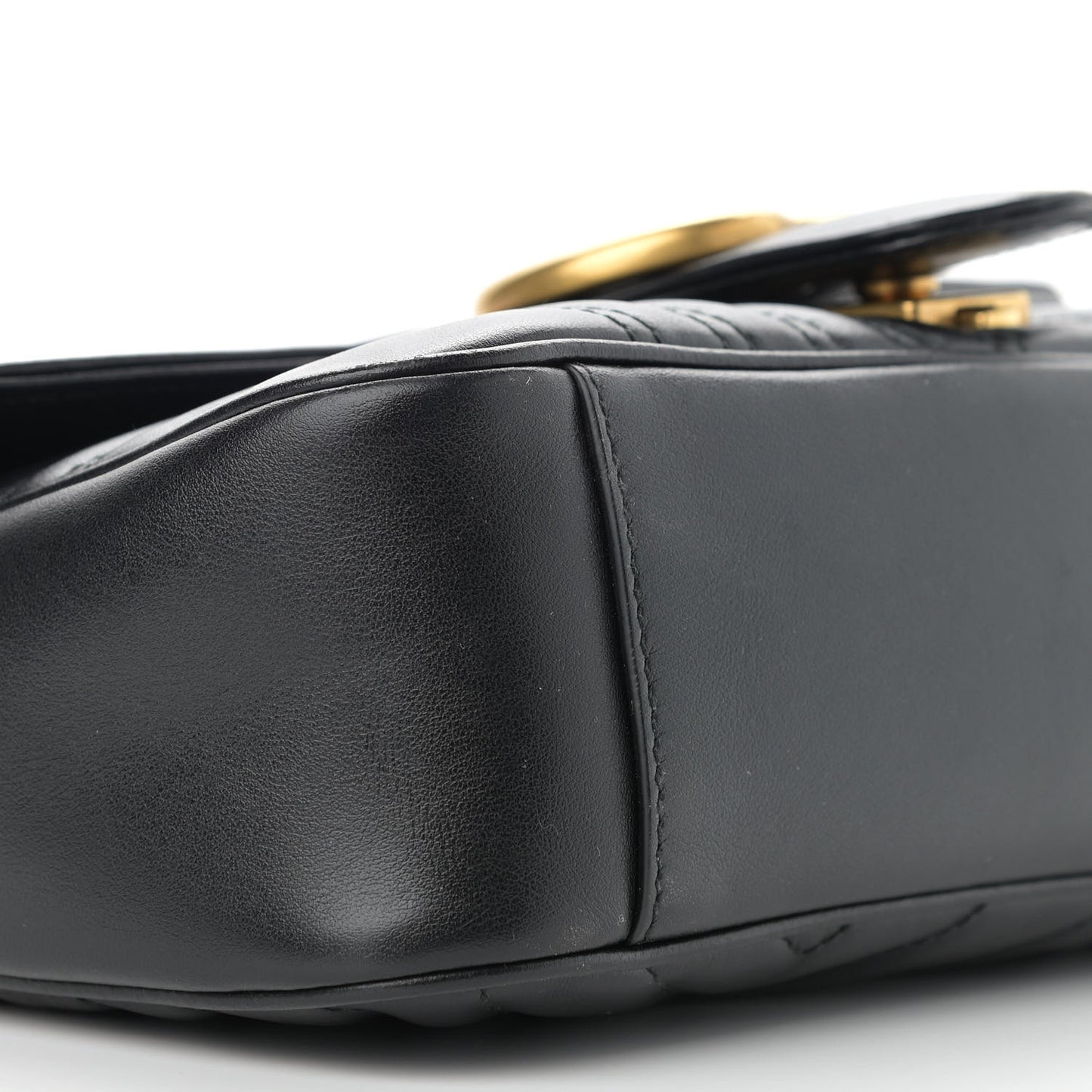 Calfskin Matelasse Small GG Marmont Shoulder Bag Black