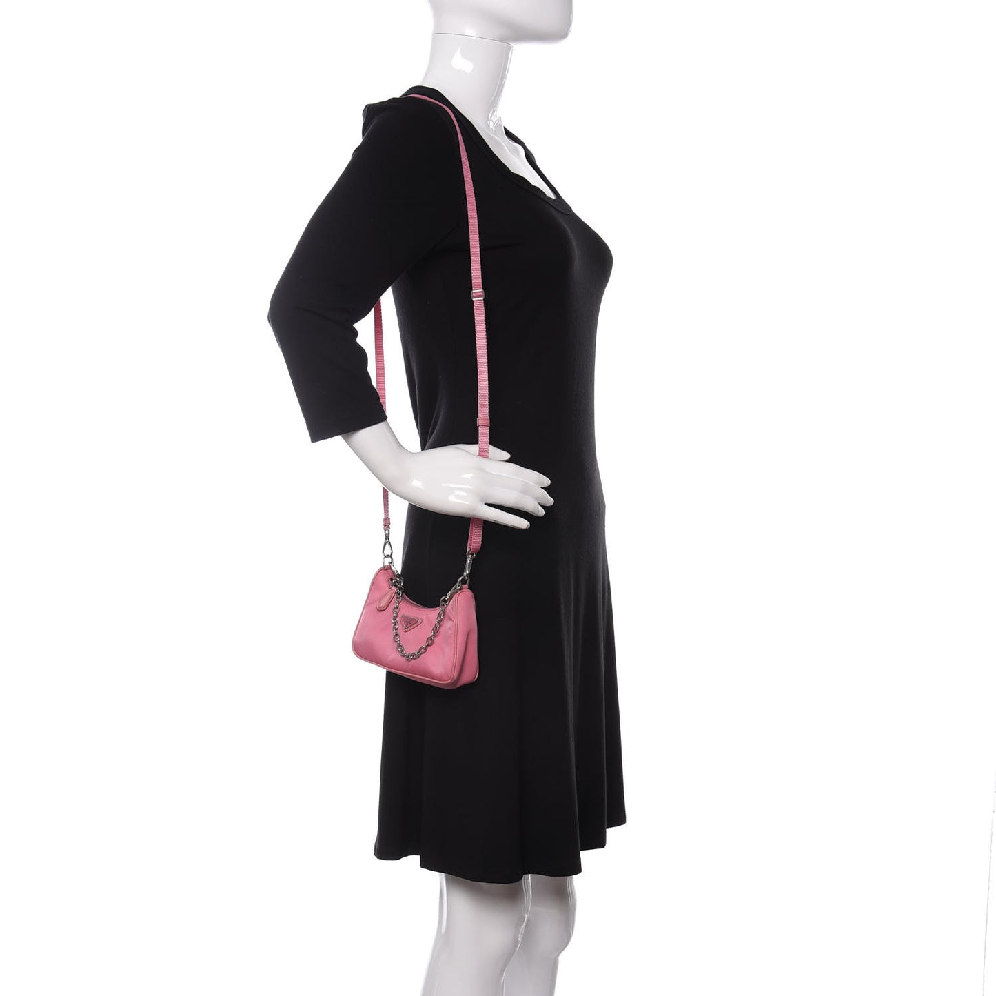 Tessuto Nylon Saffiano Mini Re-Edition 2000 Shoulder Bag Begonia