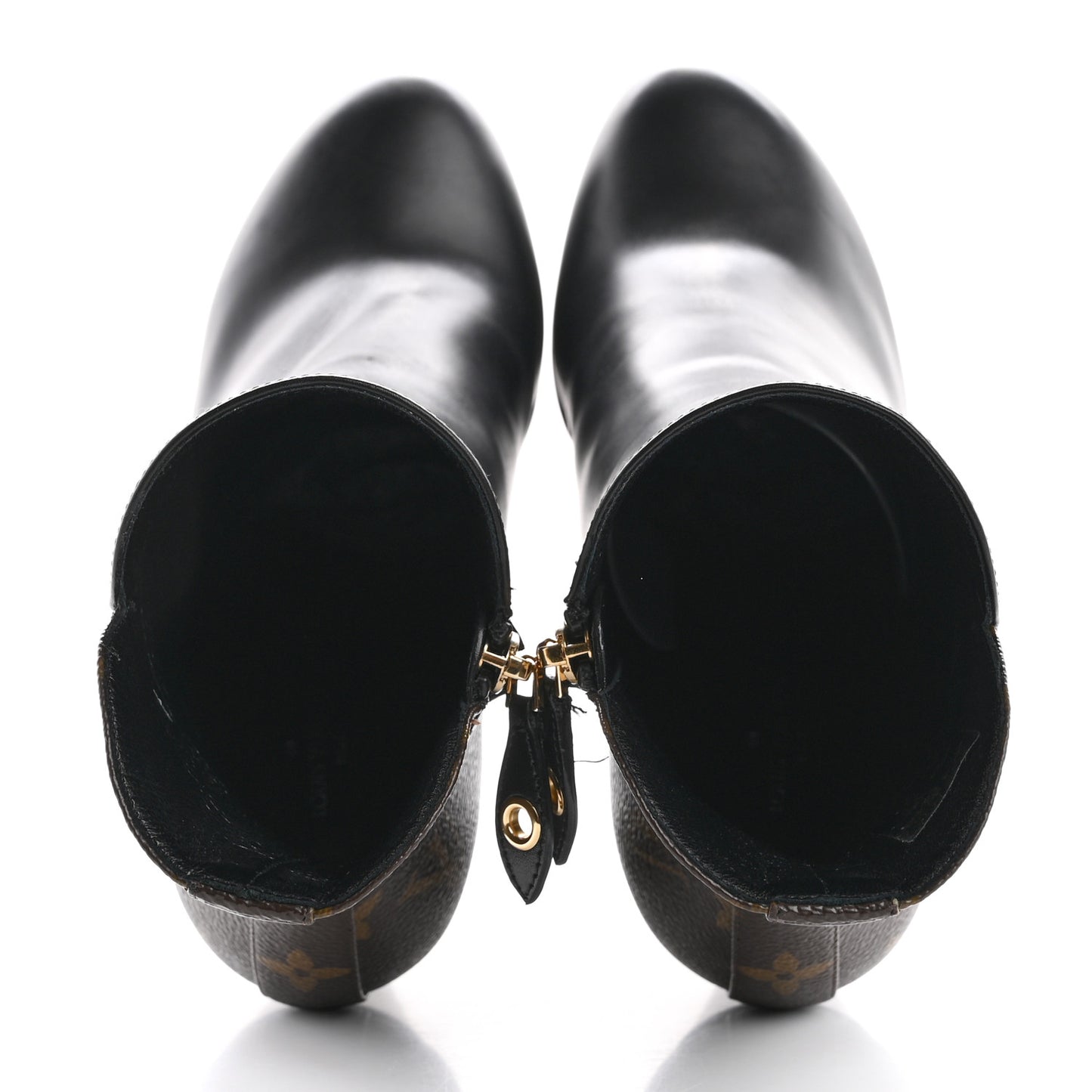 Calfskin Monogram Afterglow Platform Ankle Boots 36 Black