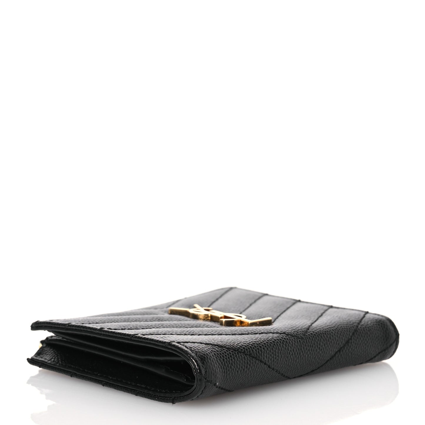 Grain De Poudre Matelasse Chevron Monogram Zipped Card Case Black